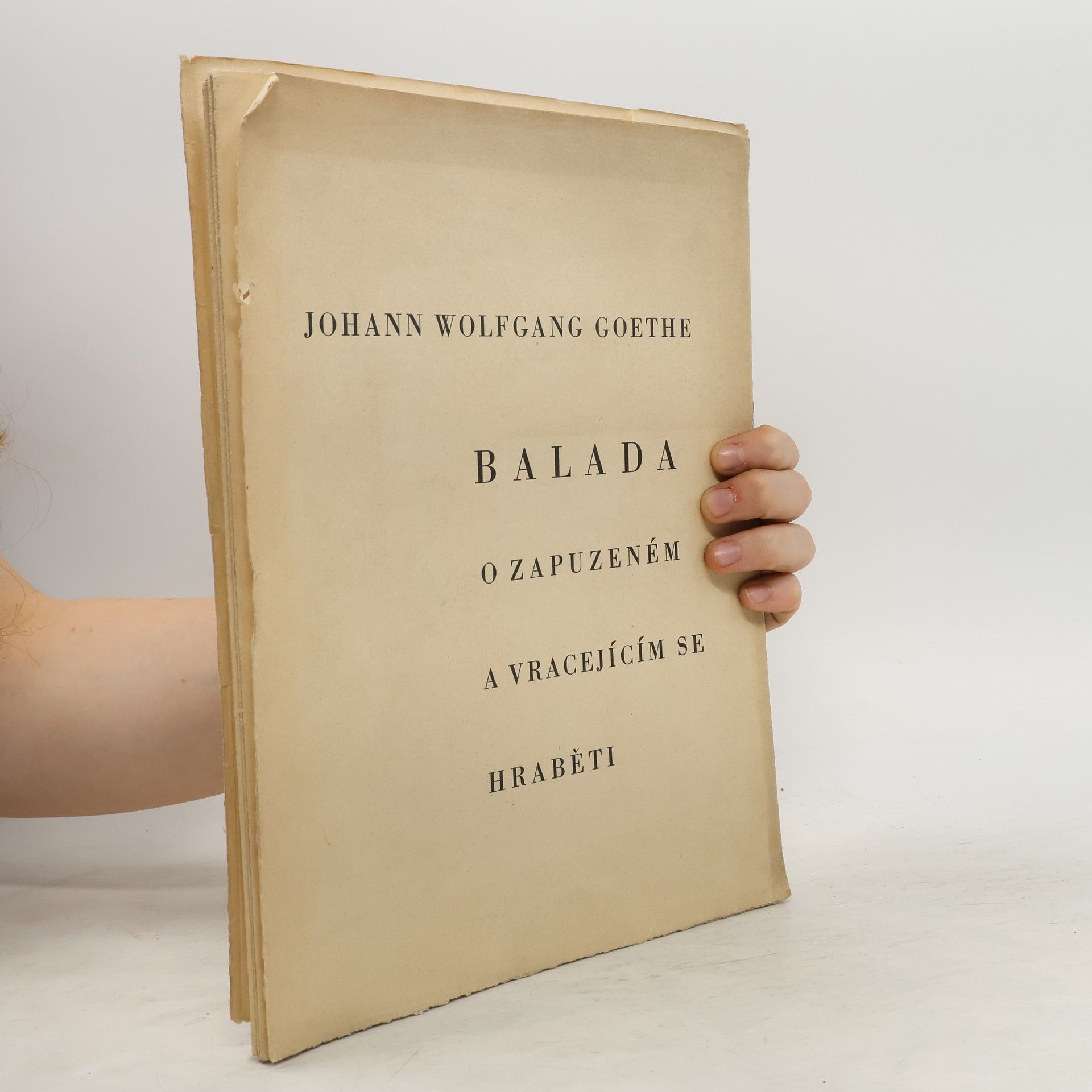 Johann Wolfgang von Goethe Balada o zapuzeném a vracejícím se hraběti