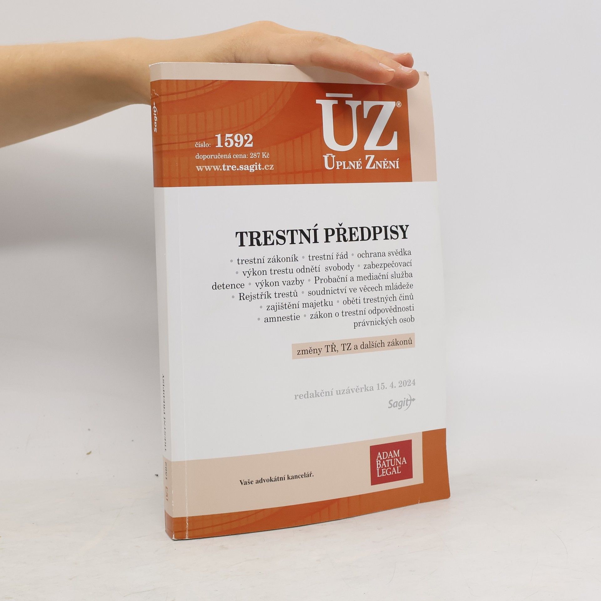 Sagit ÚZ 1592 Trestní předpisy