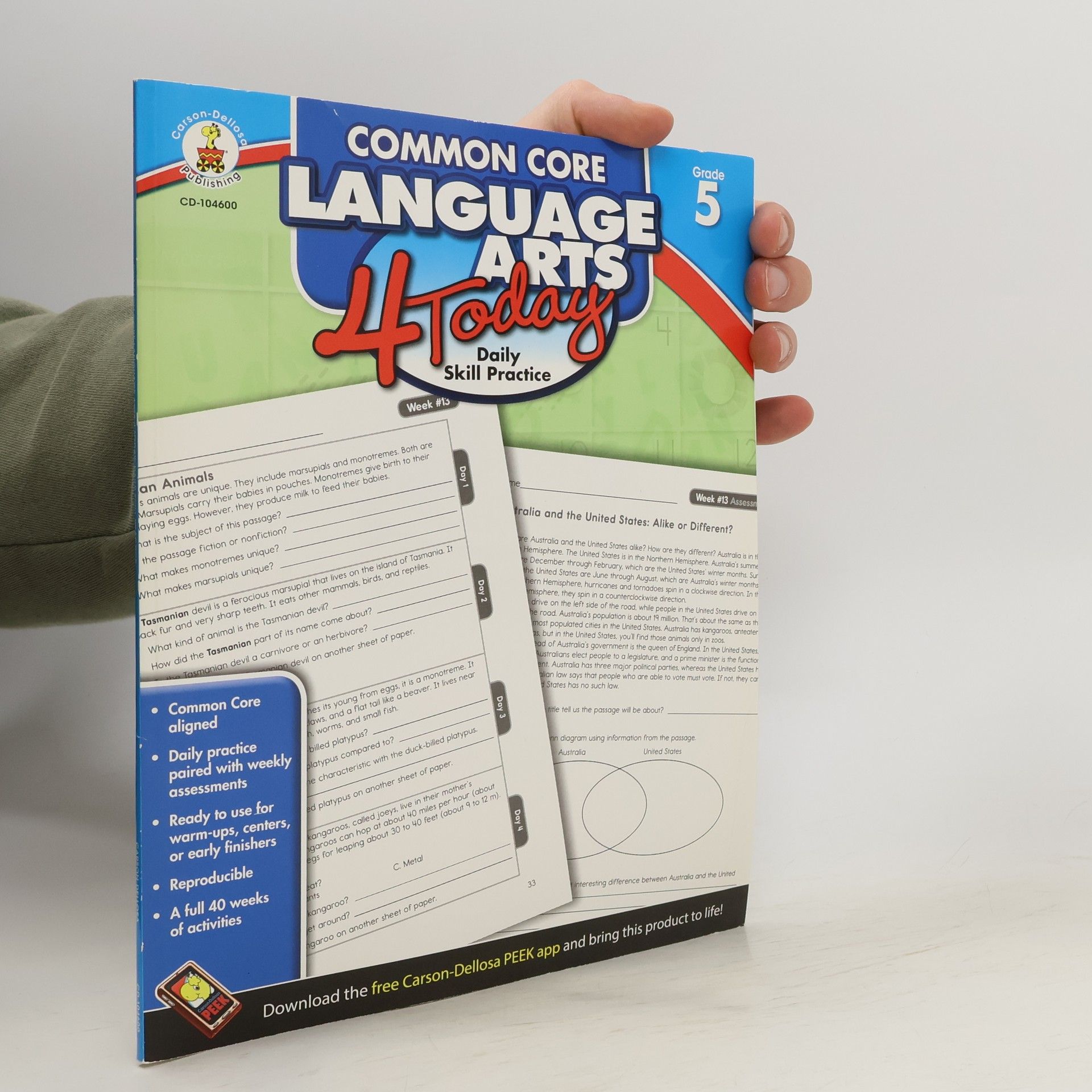 Carson-Dellosa Publishing Common Core Language Arts 4 Today, Grade 5