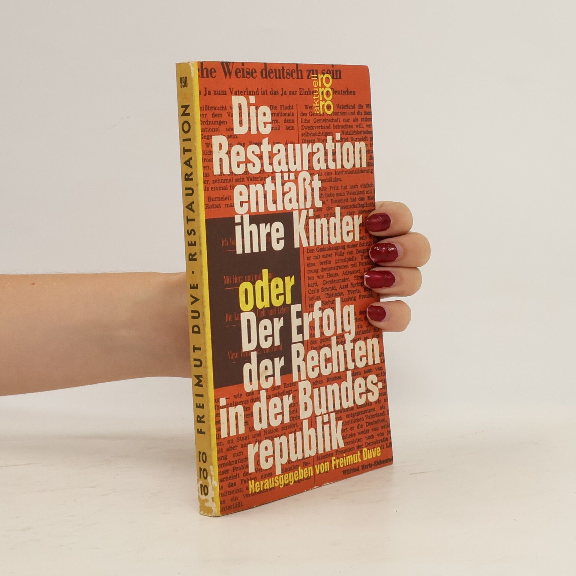 Freimut Duve Die Restauration entläßt ihre Kinder