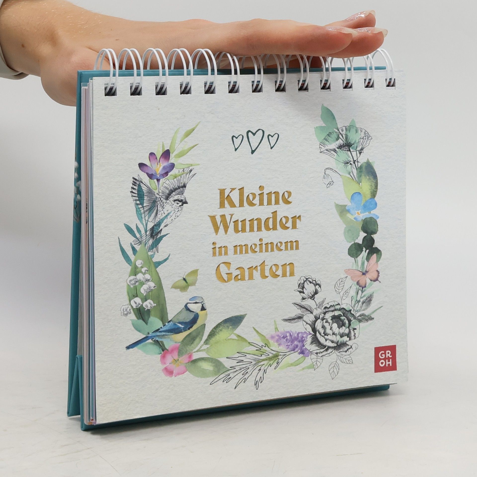 kolektiv Kleine Wunder in meinem Garten. Spiralaufsteller mit zauberhaften Aquarellen von Maiglöckchen, Meise und Schmetterling