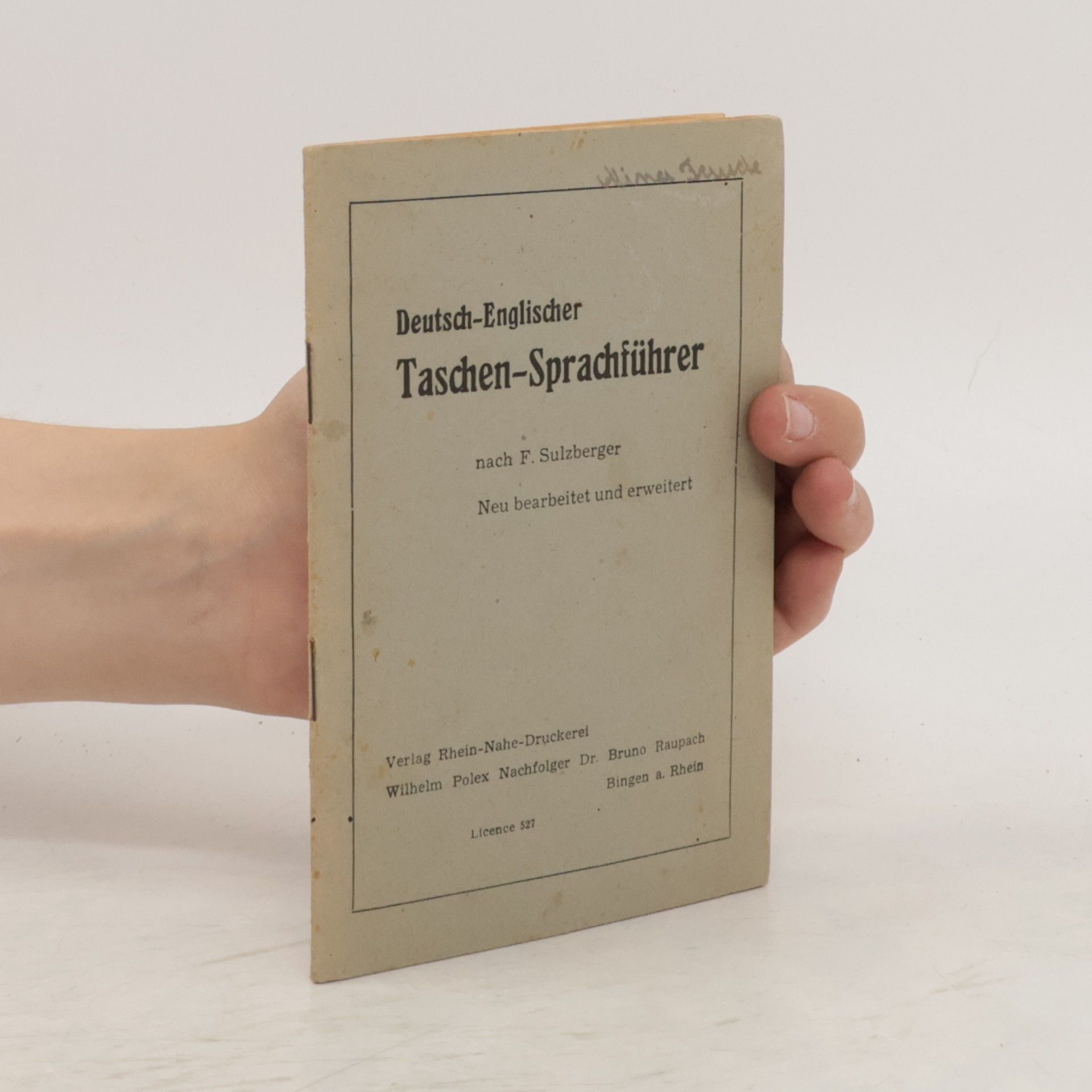 F. Sulzberger Deutsch-Englischer. Taschen-Sprachführer
