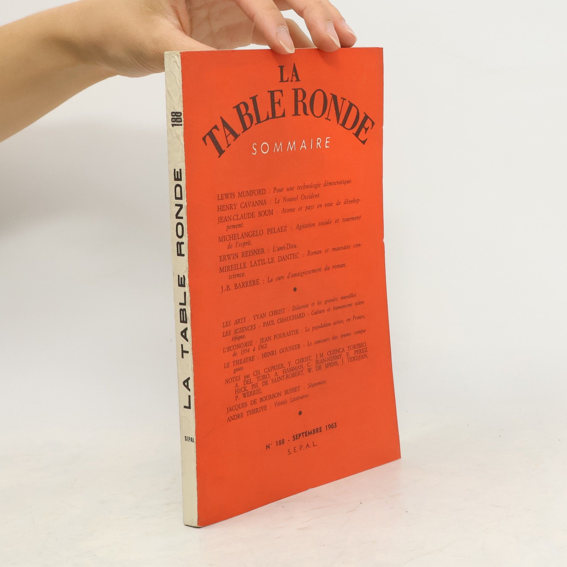 Collectif d'auteurs La table ronde. Sommaire 188