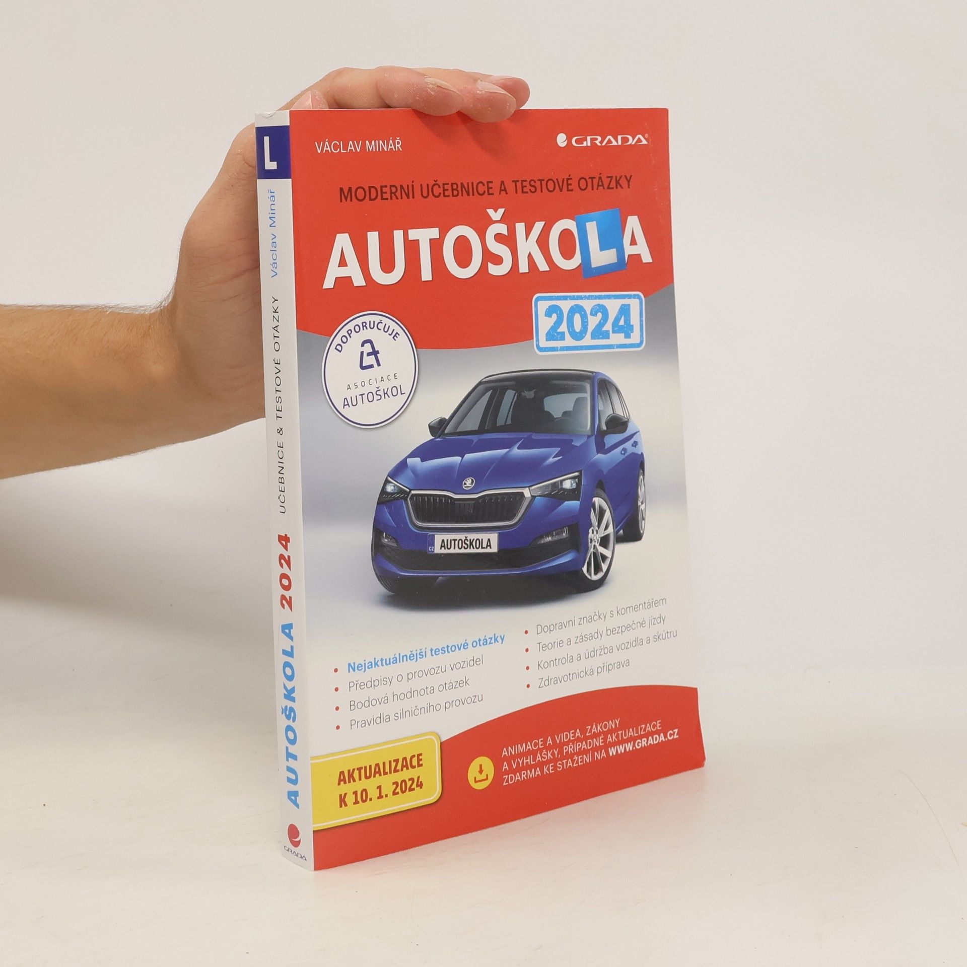 Václav Minář Autoškola 2024. Moderní učebnice a testové otázky