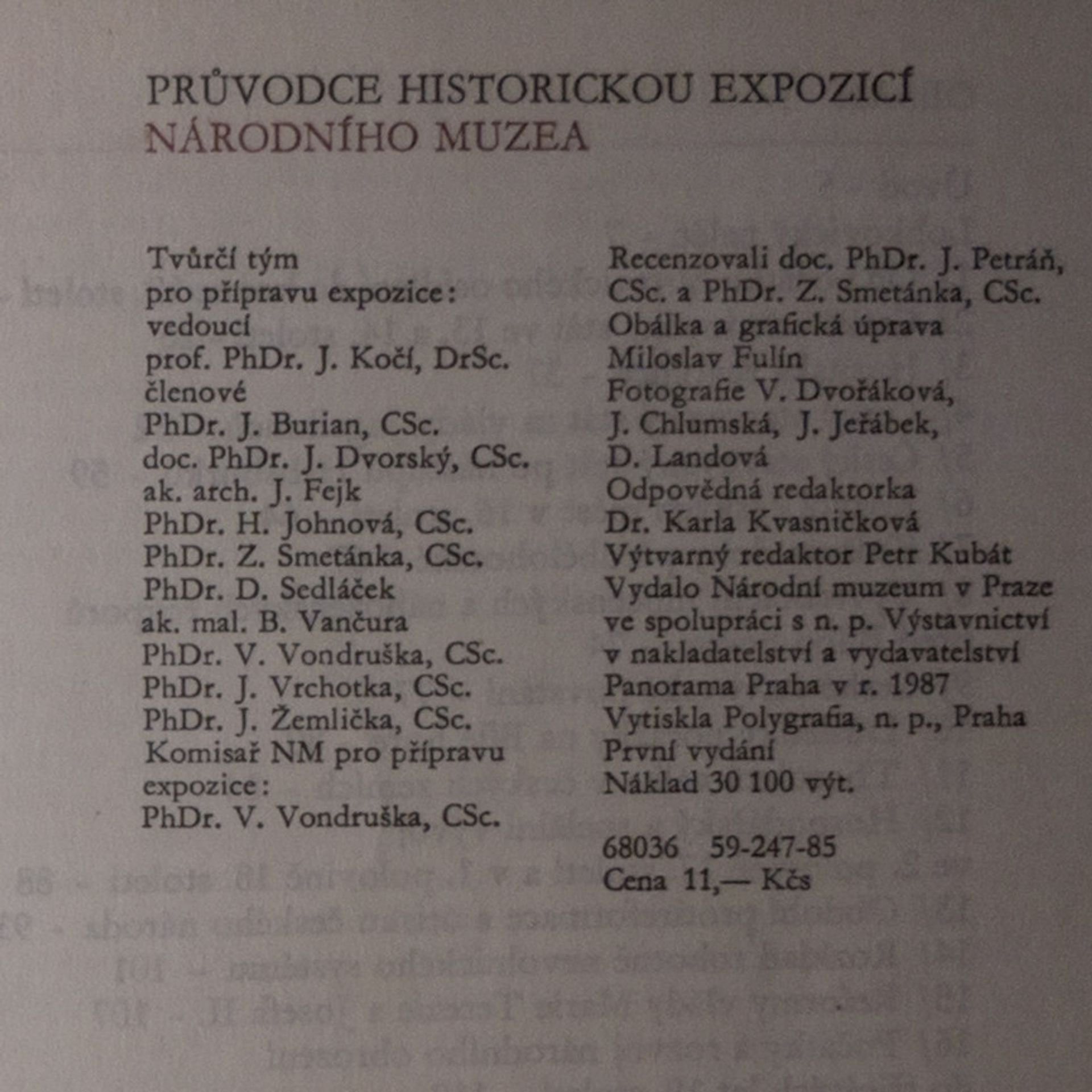 Jiří Burian Průvodce historickou expozicí Národního muzea