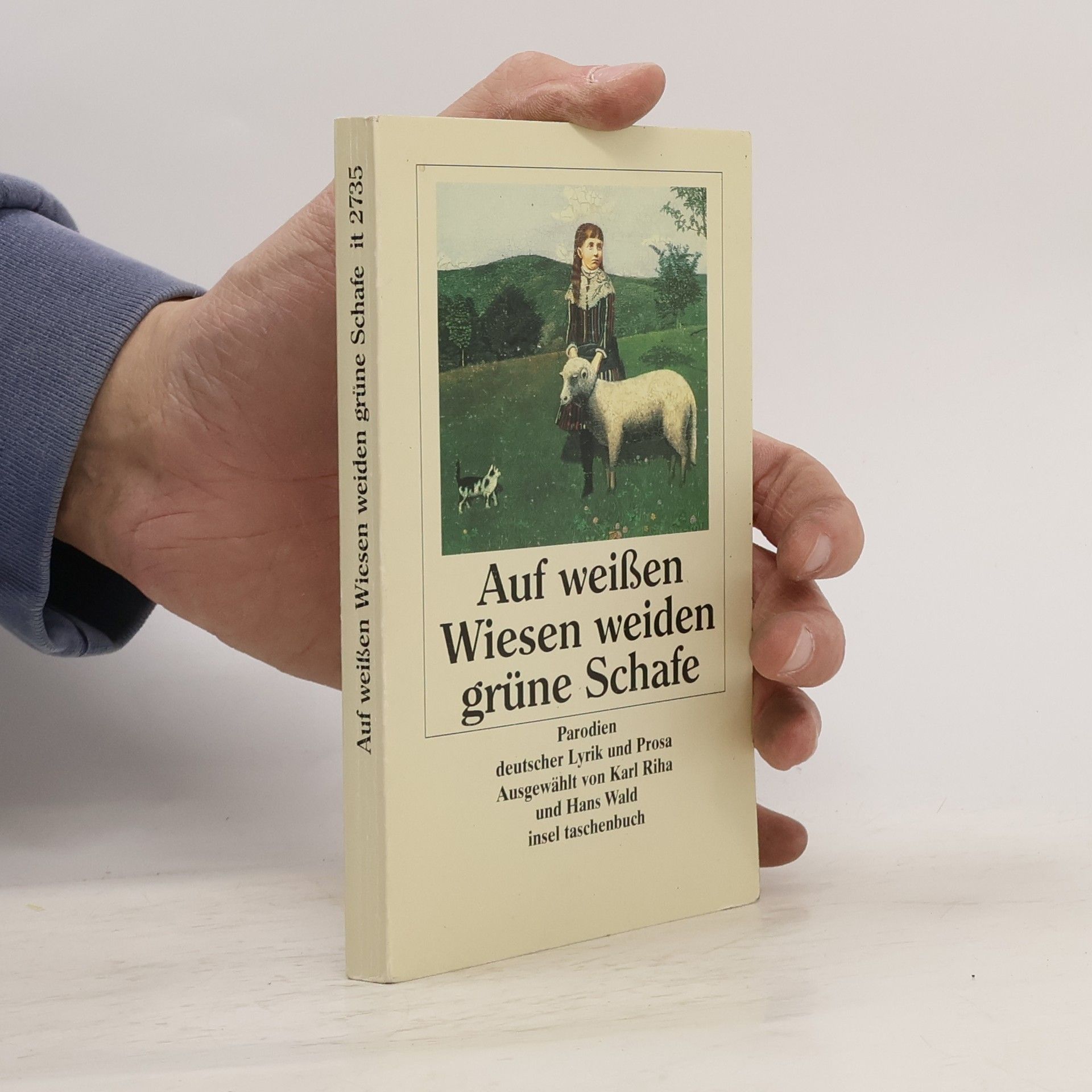 Karl Riha Auf weißen Wiesen weiden grüne Schafe