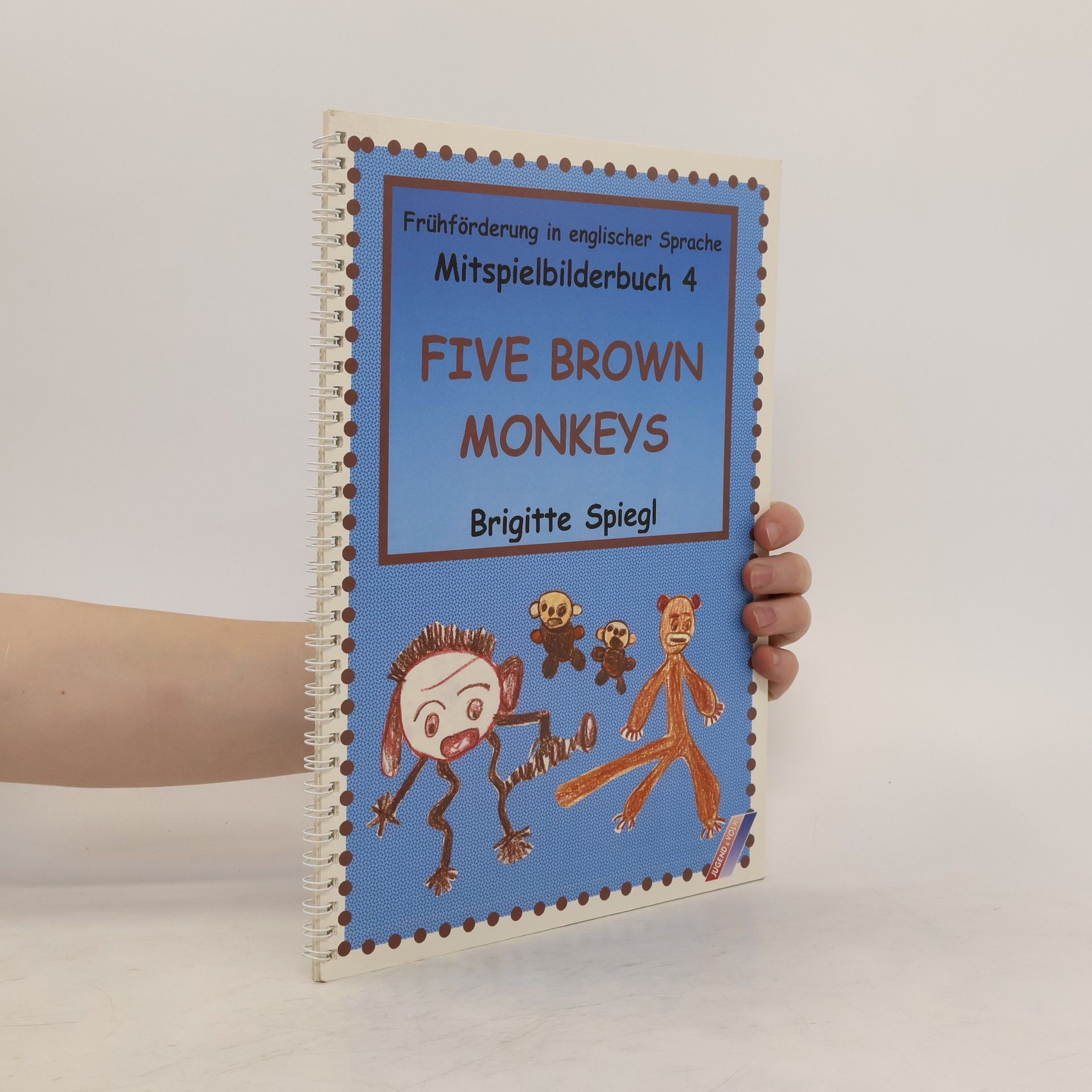Brigitte Spiegl Frühförderung in englischer Sprache Mitspielbilderbuch 4. Five Brown Monkeys
