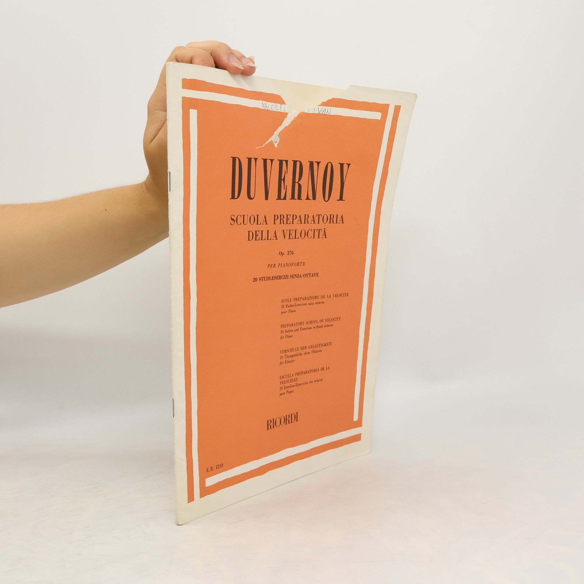 Autores varios Duvernoy. Scuola preparatoria del pianoforte