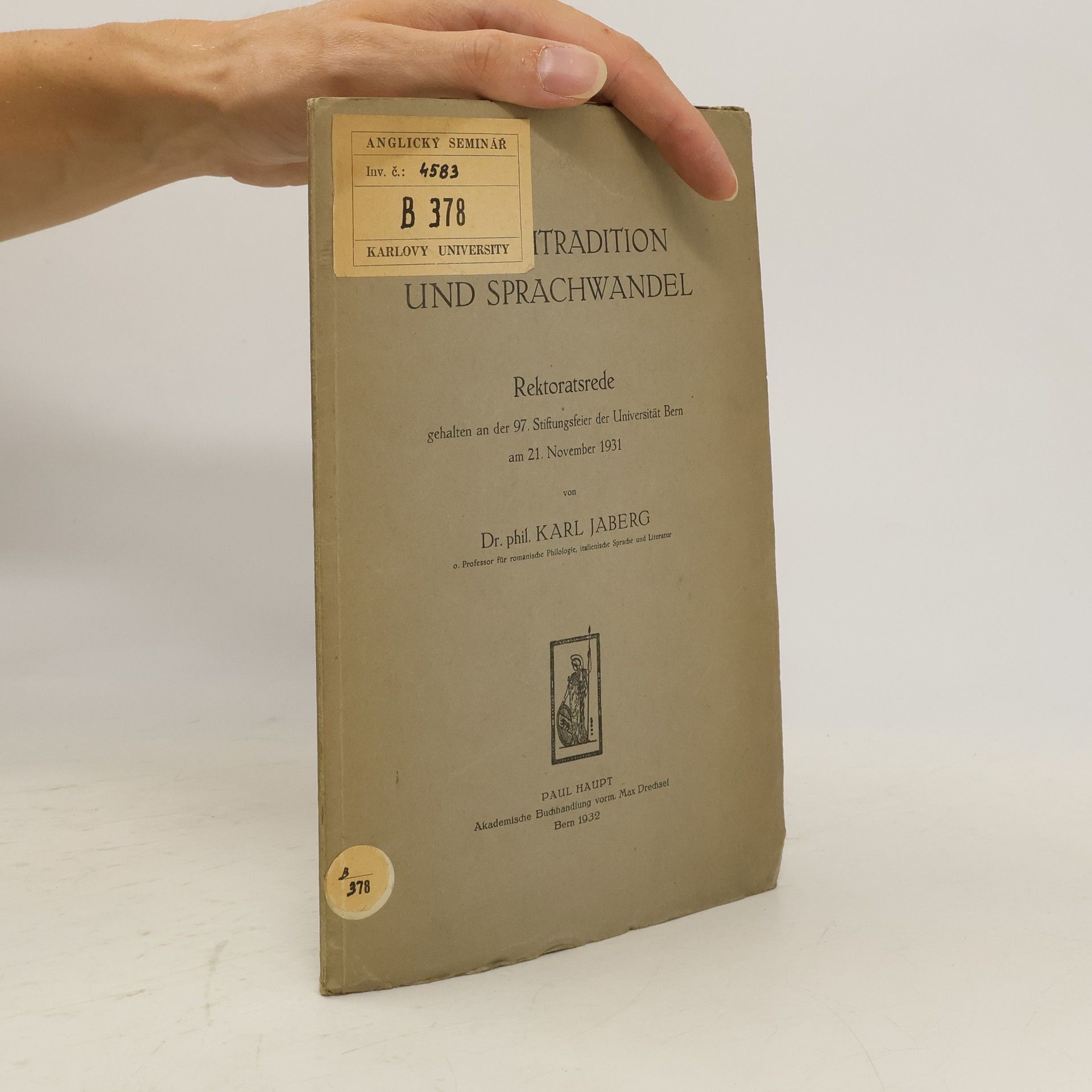 Karl Jaberg Sprachtradition und Sprachwandel
