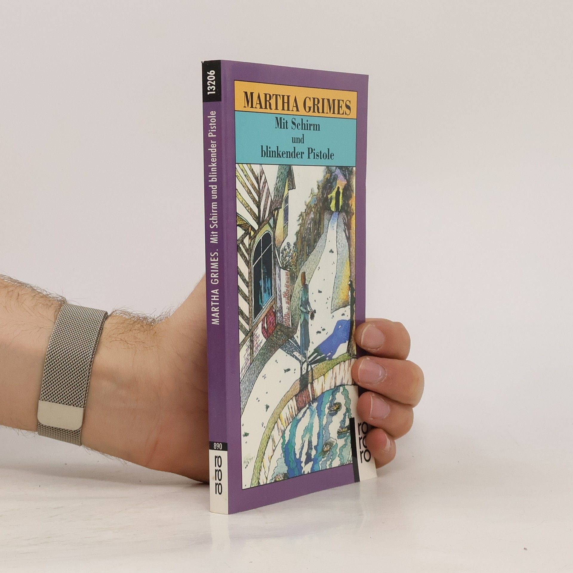 Martha Grimer Mit Schirm und blinkender Pistole