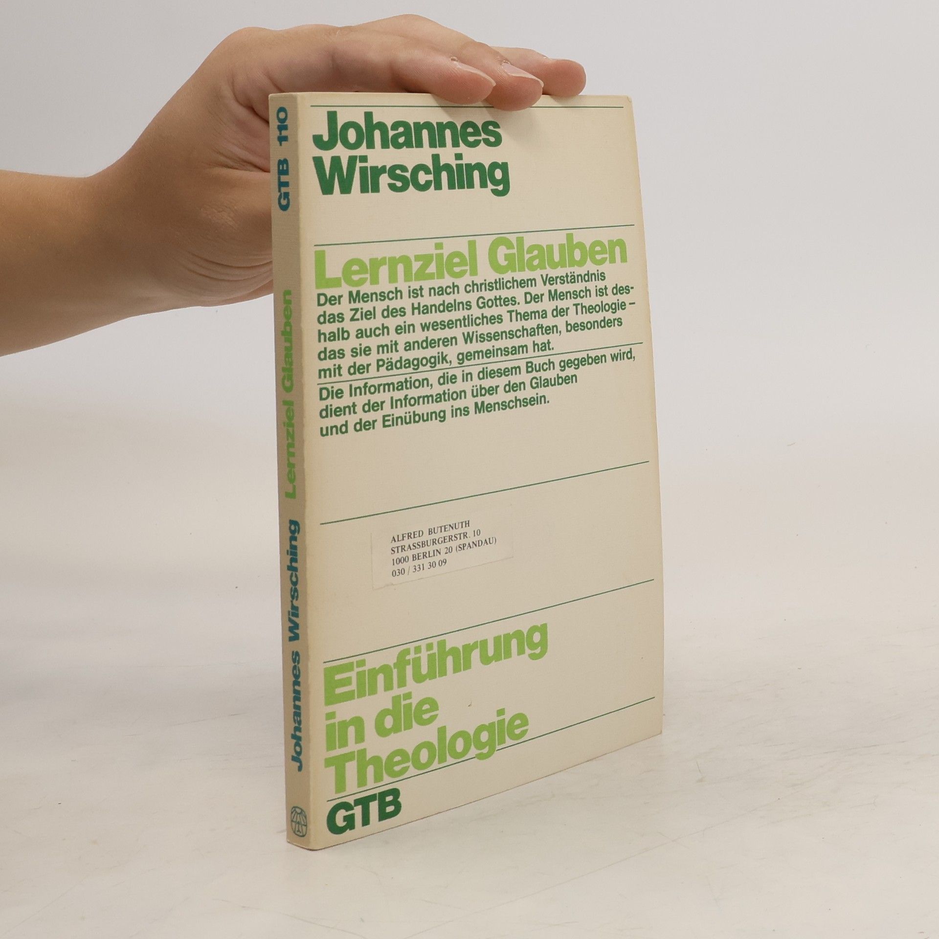 Johannes Wirsching Lernziel Glauben