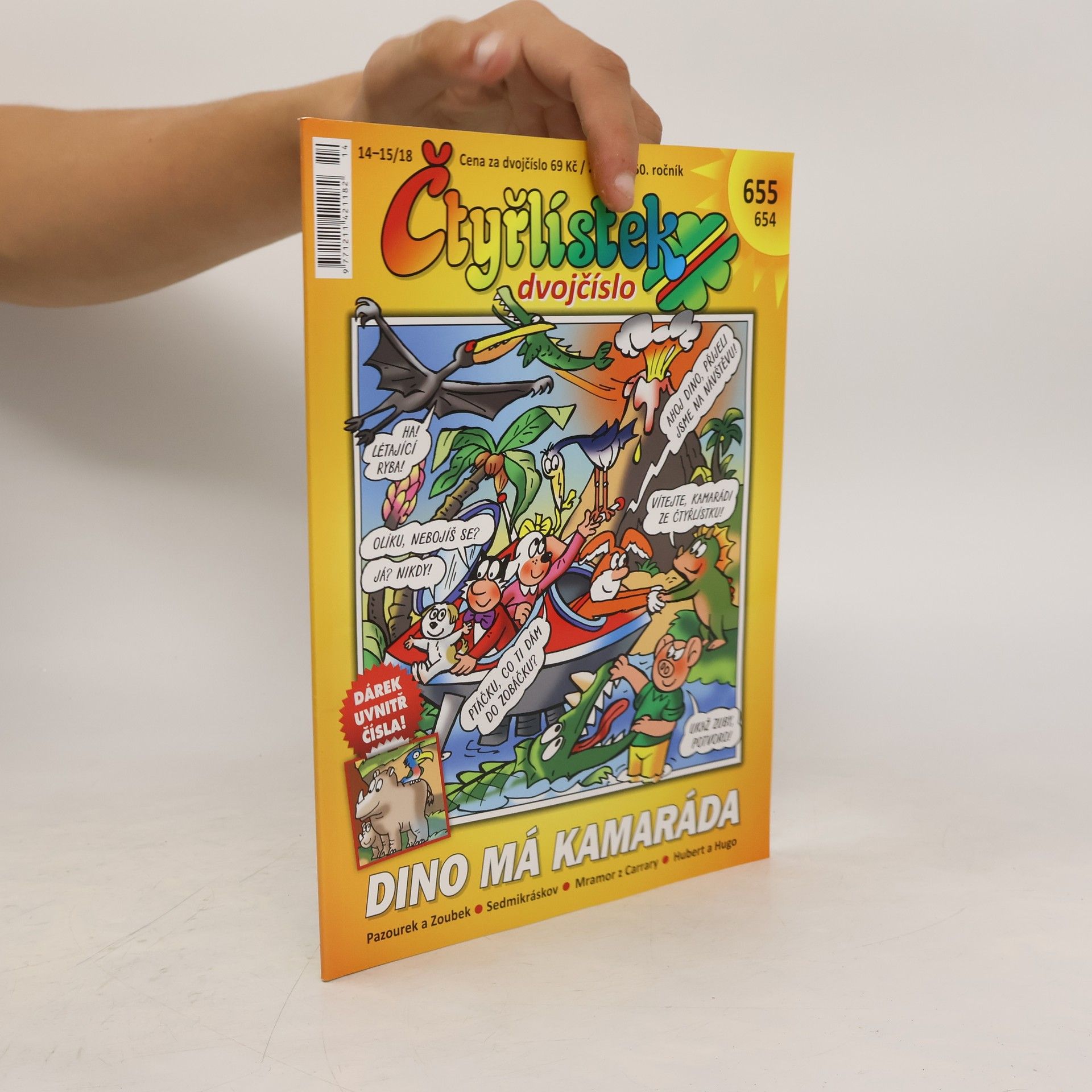 Collectif d'auteurs Čtyřlístek č. 654/655. 14-15/18. Dino má kamaráda