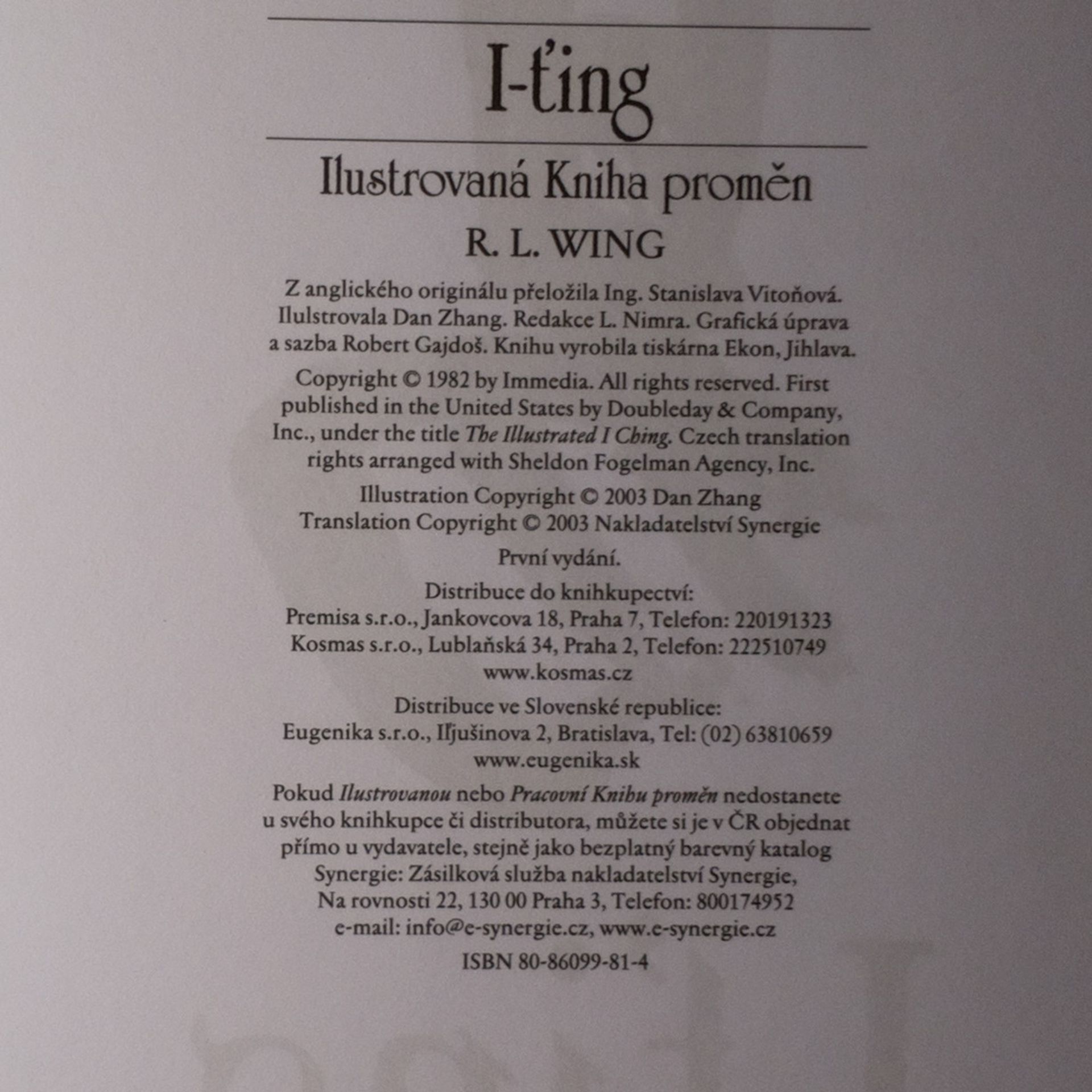 Dan Zhang I-ťing. Ilustrovaná Kniha proměn. Pracovní Kniha proměn