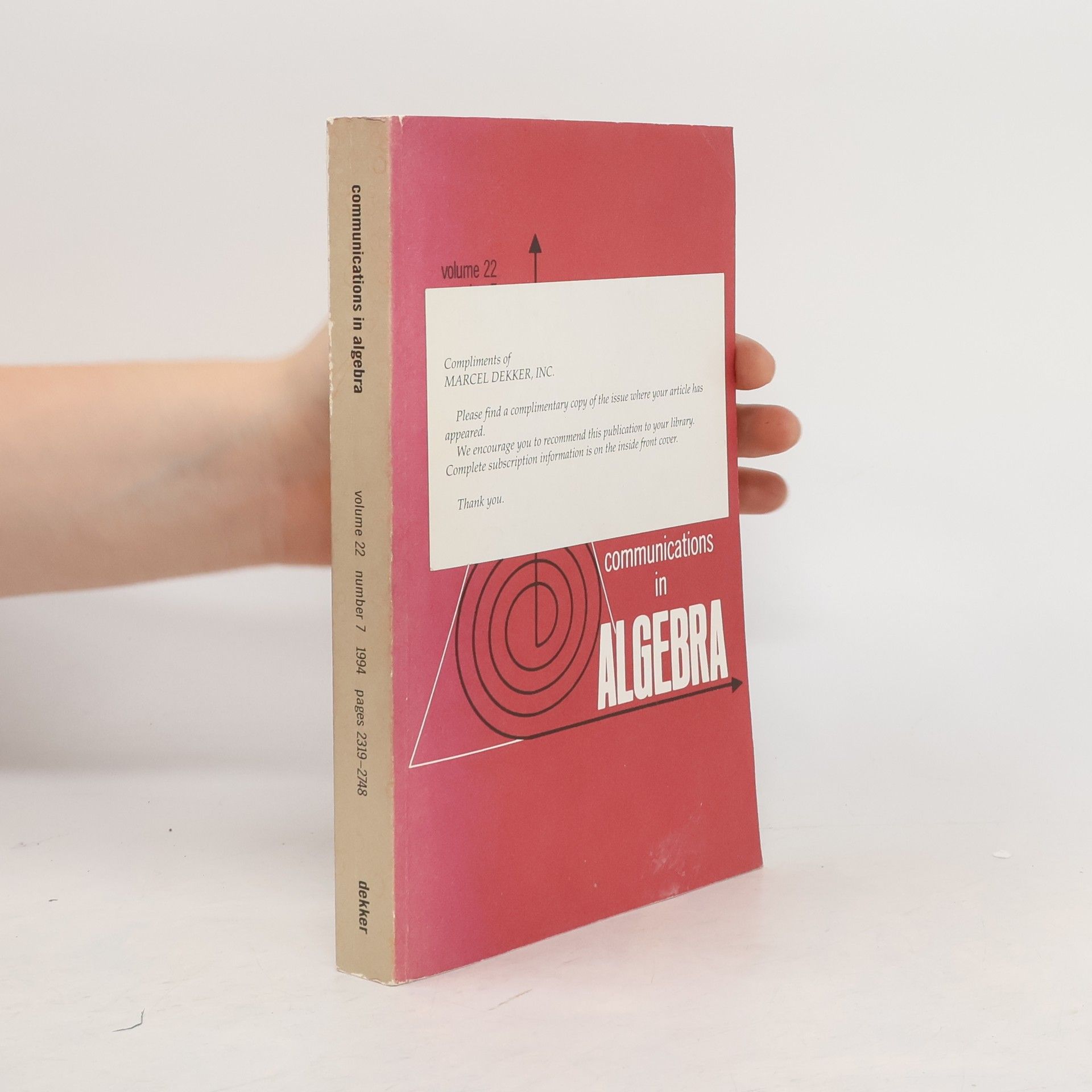 Collectif d'auteurs Communications in algebra