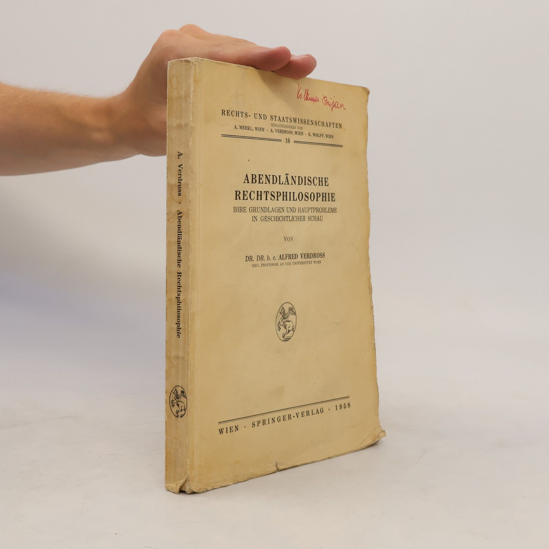 Alfred Verdross Abendländische Rechtsphilosophie