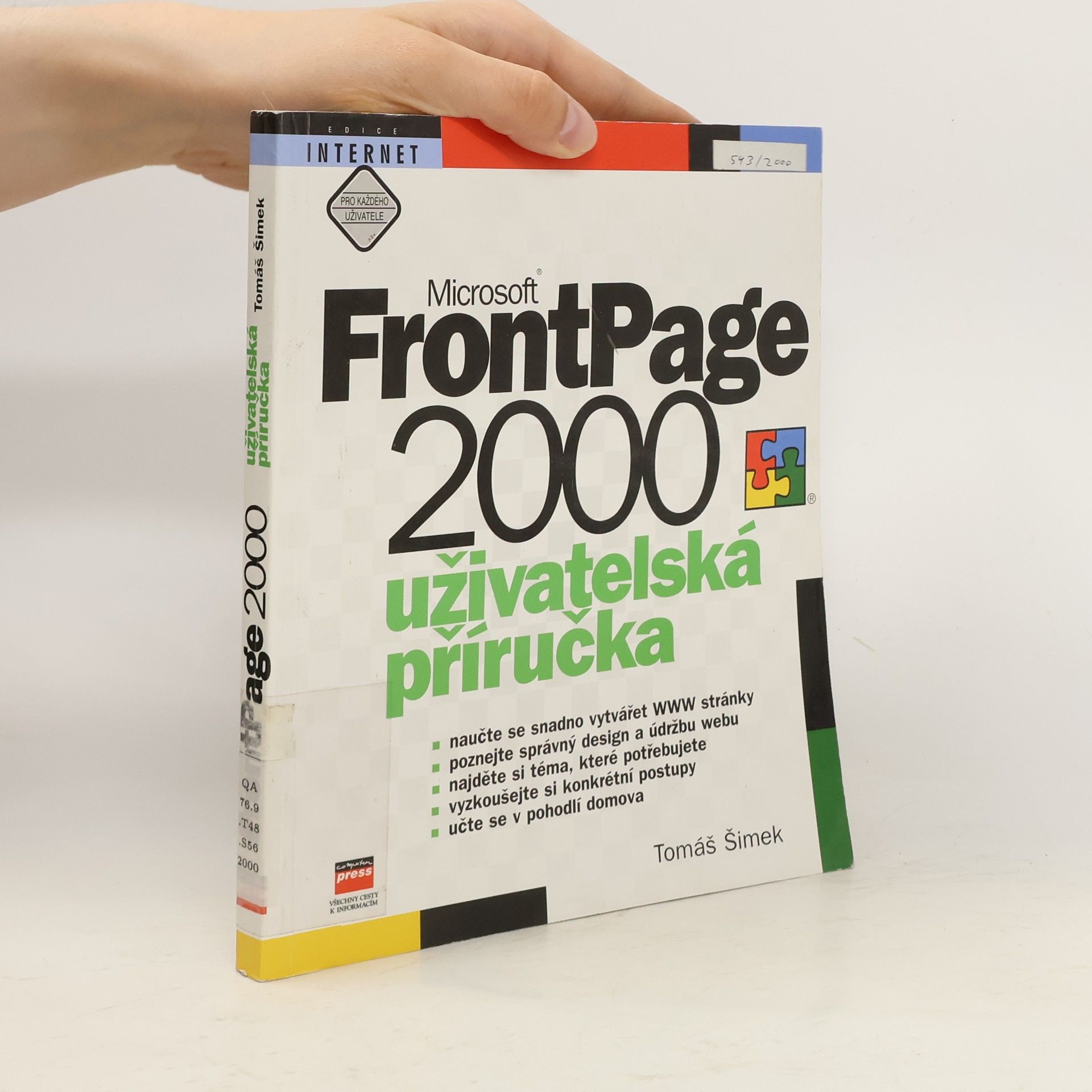 Tomáš Šimek Microsoft FrontPage 2000 : uživatelská příručka