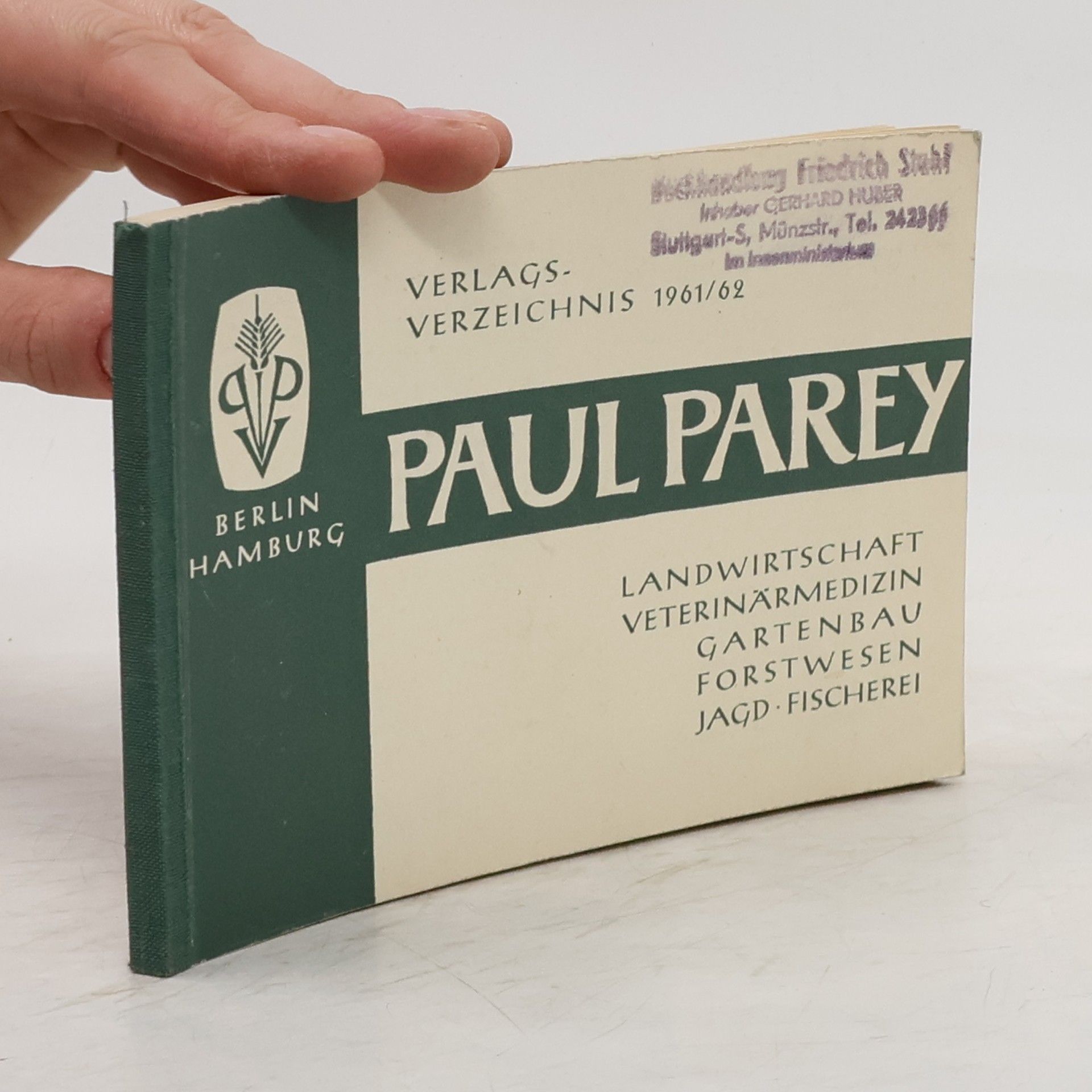 Autorenkollektiv Verlags-Verzeichnis Paul Parey 1961/61