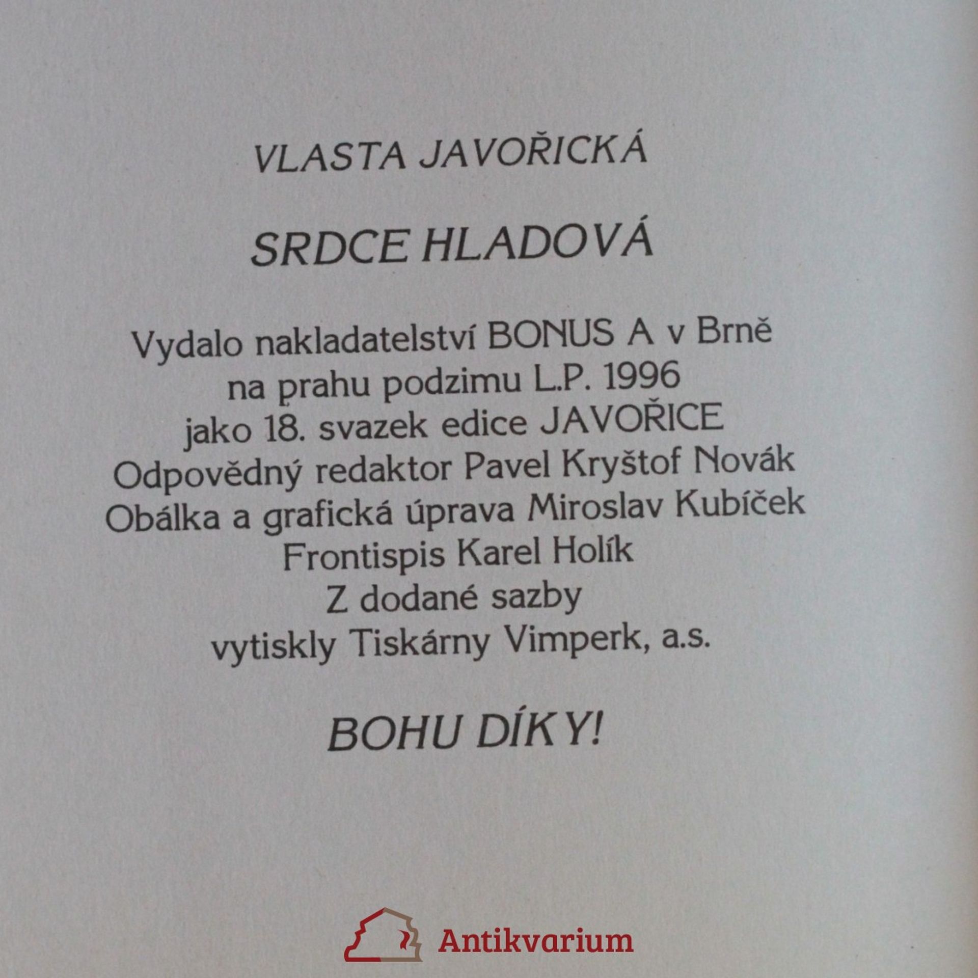 Vlasta Javořická Srdce hladová