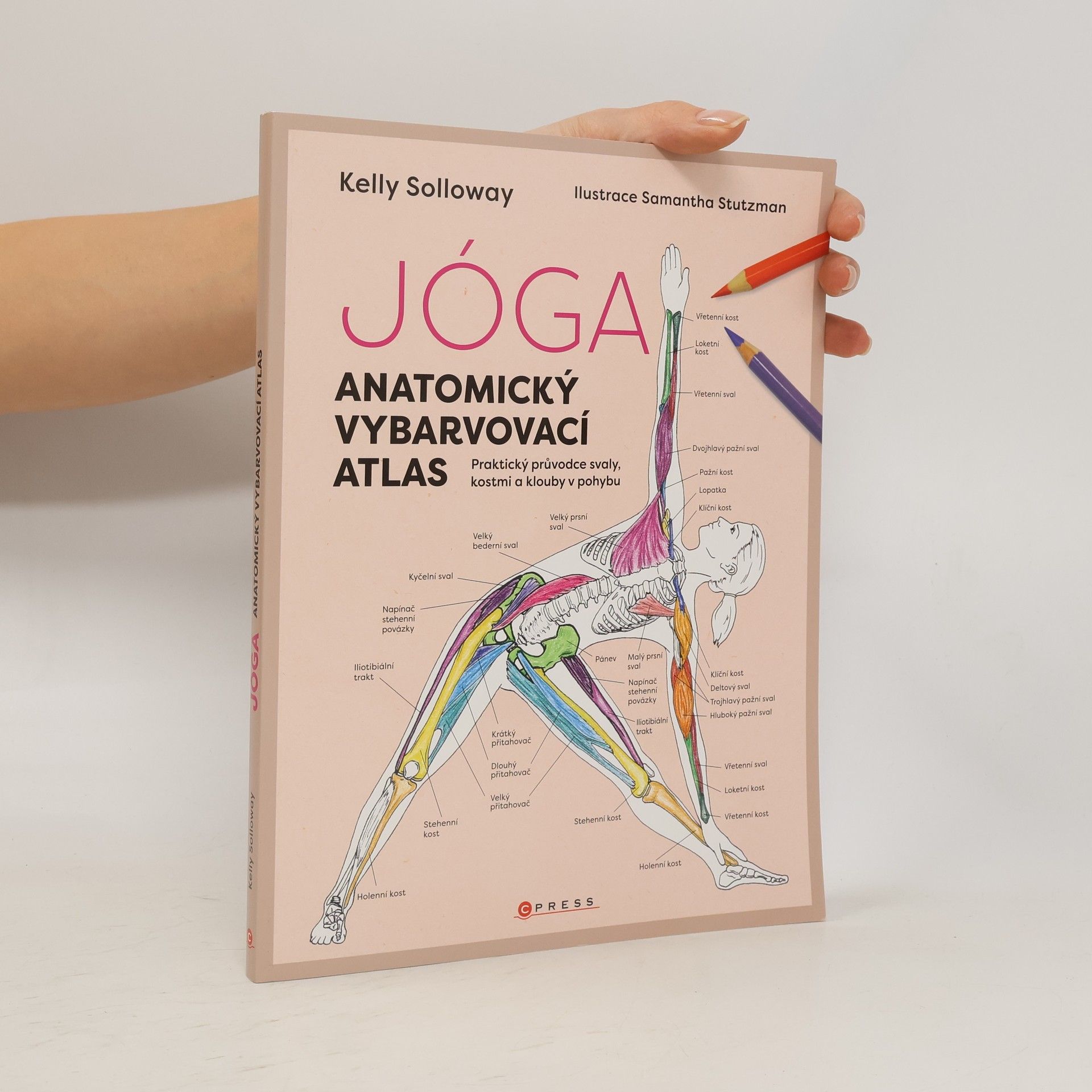 Kelly Solloway Jóga. Anatomický vybarvovací atlas. Praktický průvodce svaly, kostmi a klouby v pohybu