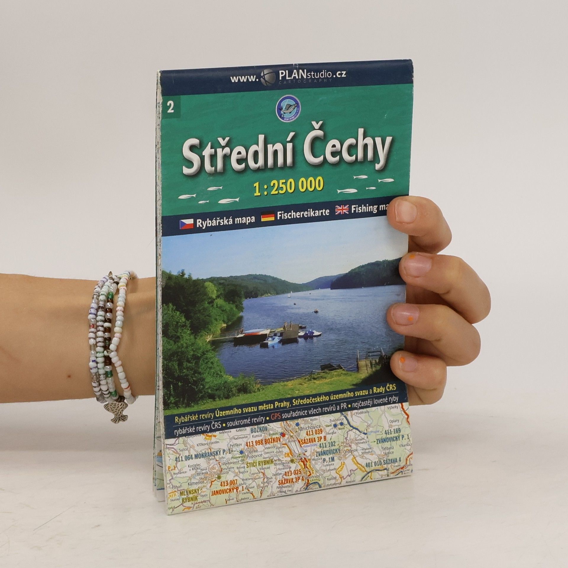 Autores varios Střední Čechy rybářská mapa 1:250 000