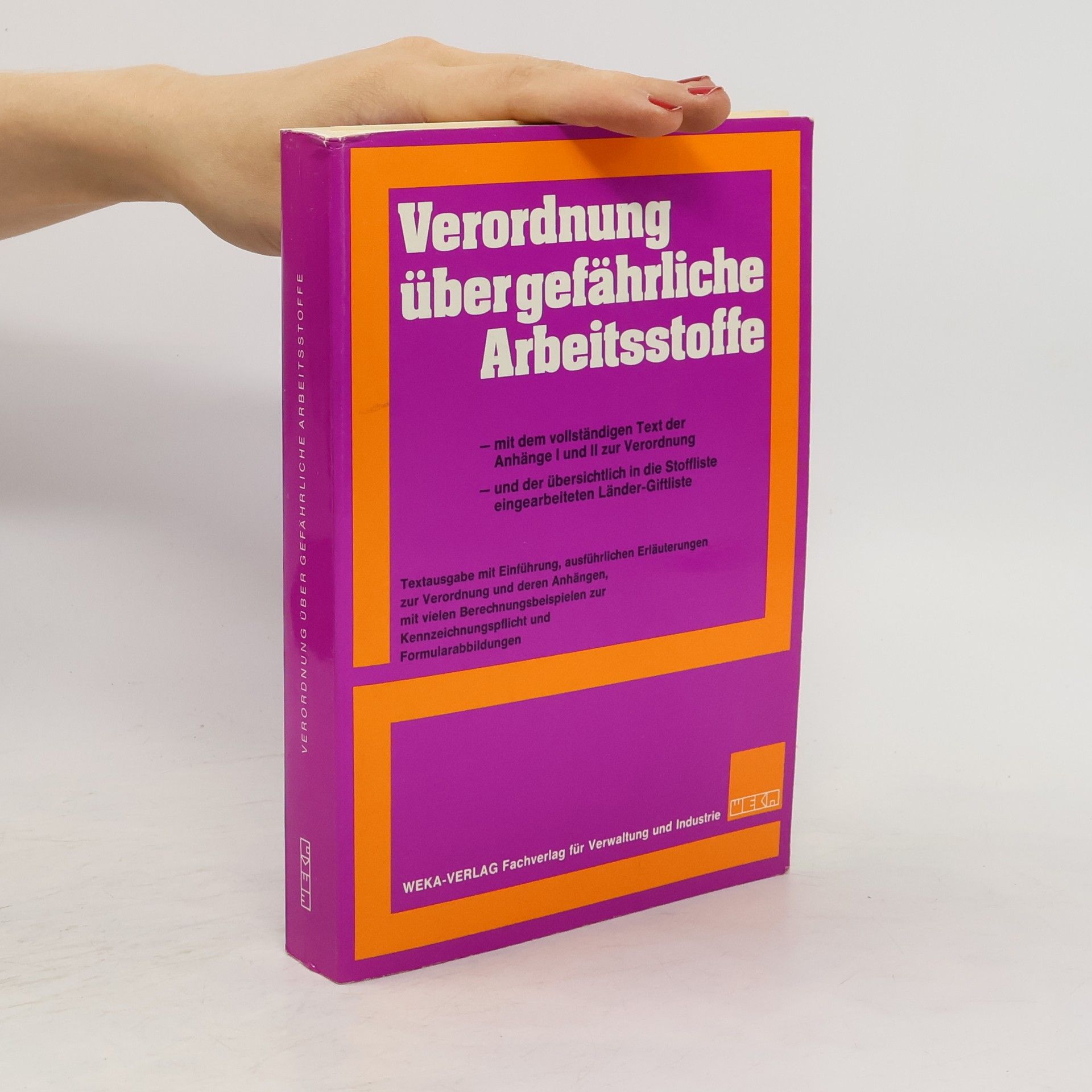 Autorenkollektiv Verordnung über gefährliche Arbeitsstoffe