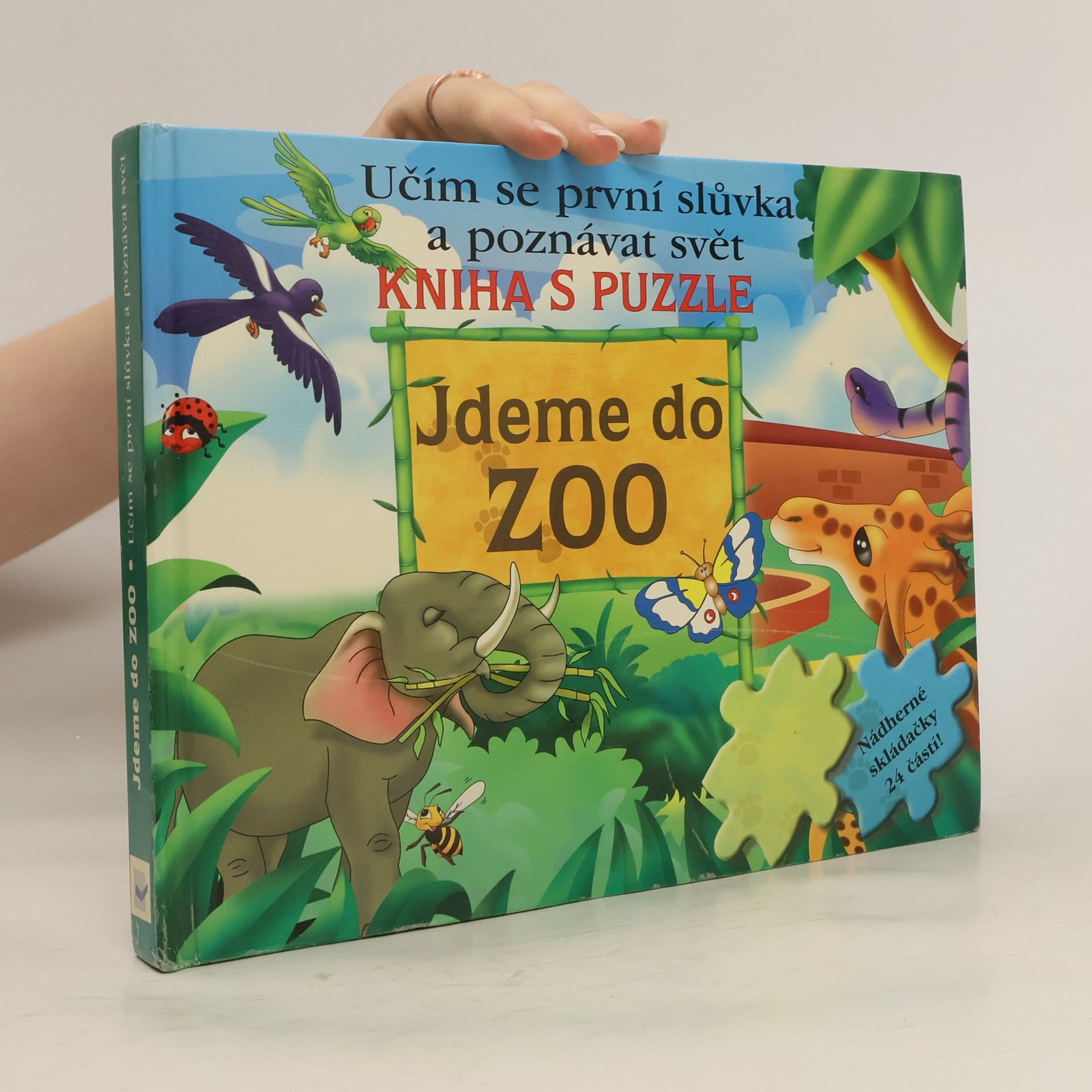 Kolektiv autorů Jdeme do ZOO - Učím se první slůvka a poznávat svět, kniha s puzzle