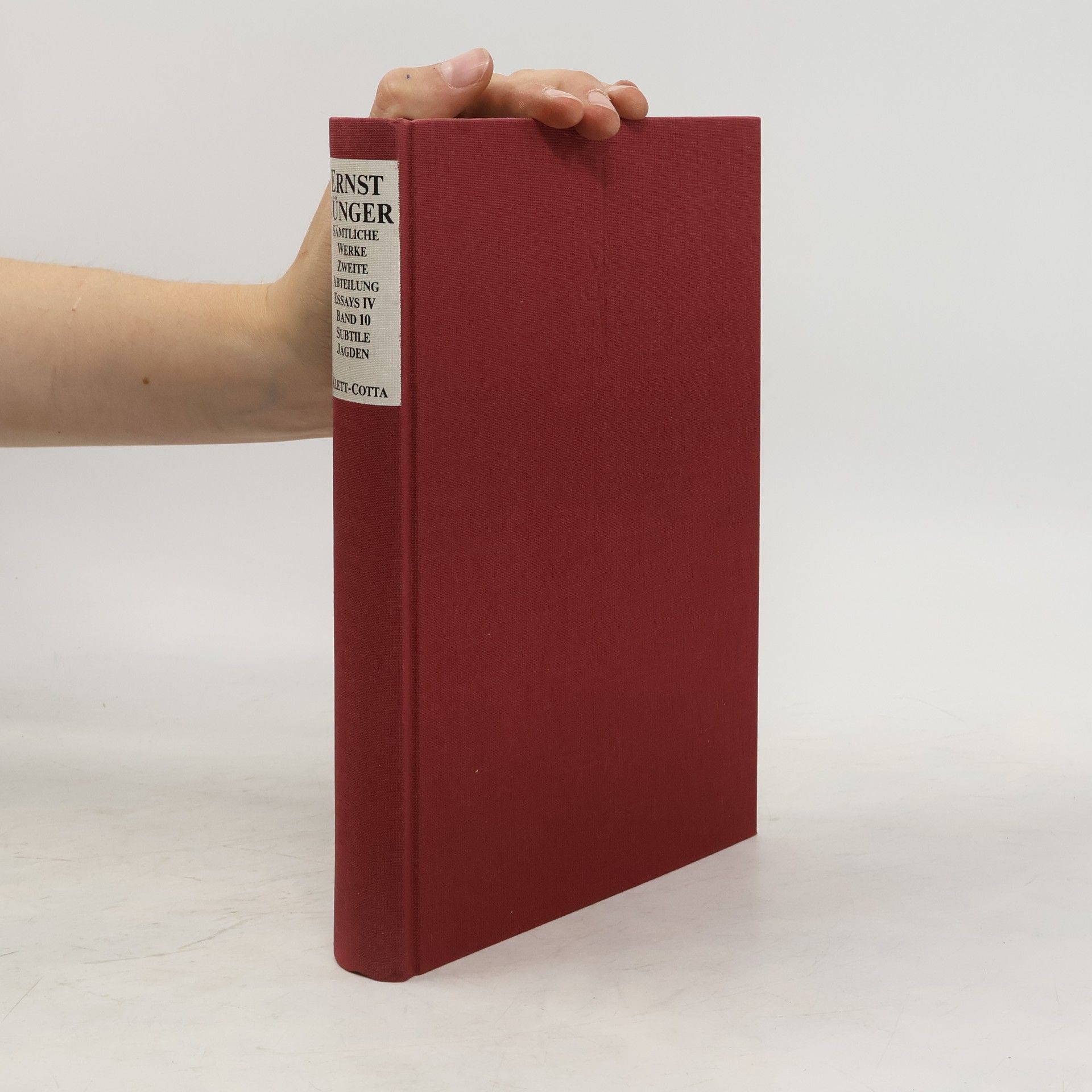 Ernst Jünger Sämtliche Werke zweite abteilung essays iv band 10 subtile jagden