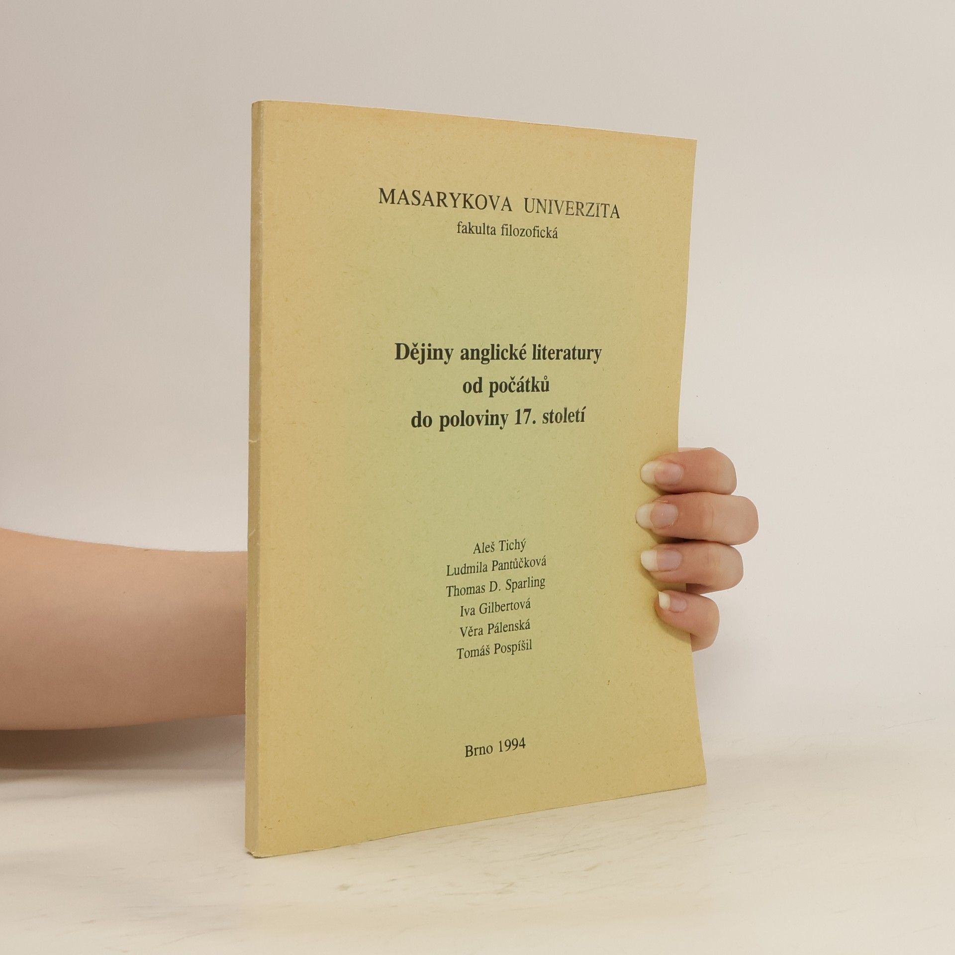 Kolektiv autorů Dějiny anglické literatury od počátků do poloviny 17. století