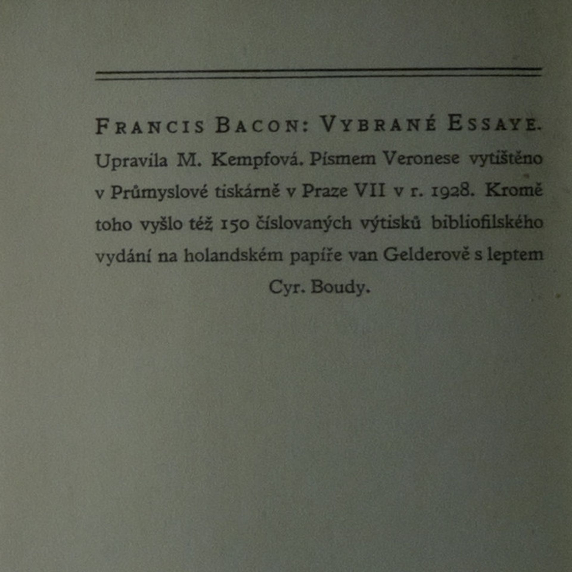 Francis Bacon Vybrané essaye