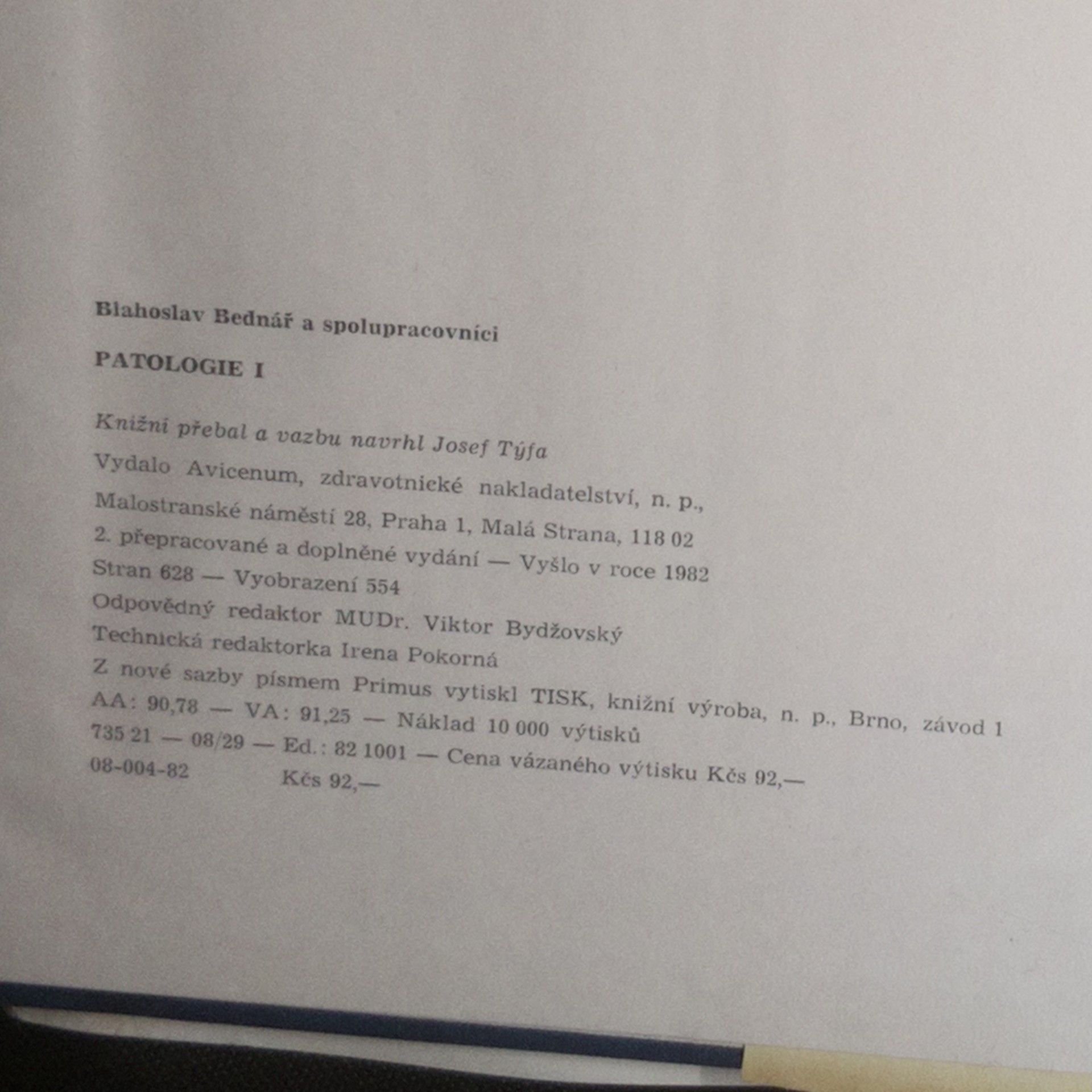 Blahoslav Bednář Patologie I.-III. díl