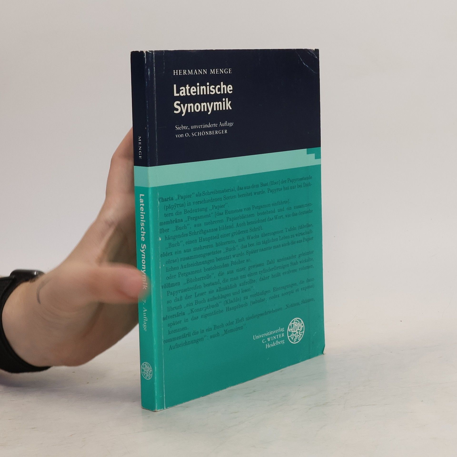 Hermann Menge Lateinische Synonymik