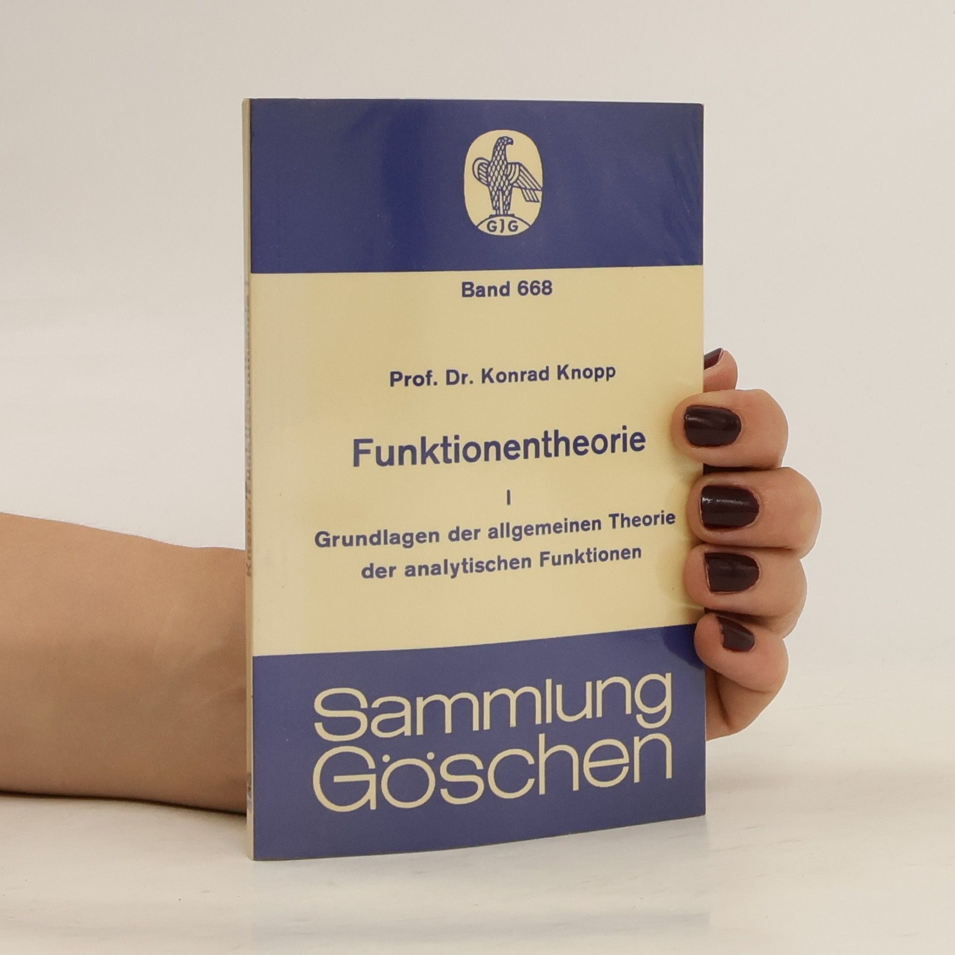 Konrad Knopp Funktionentheorie I
