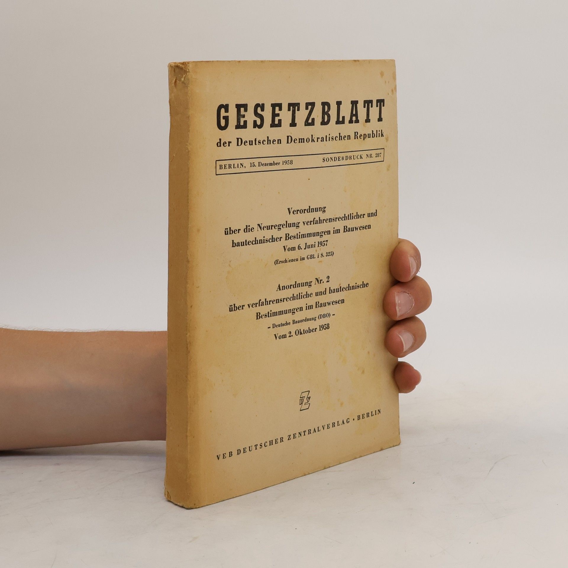 Autorenkollektiv Gesetzblatt der Deutschen Demokratischen Republik