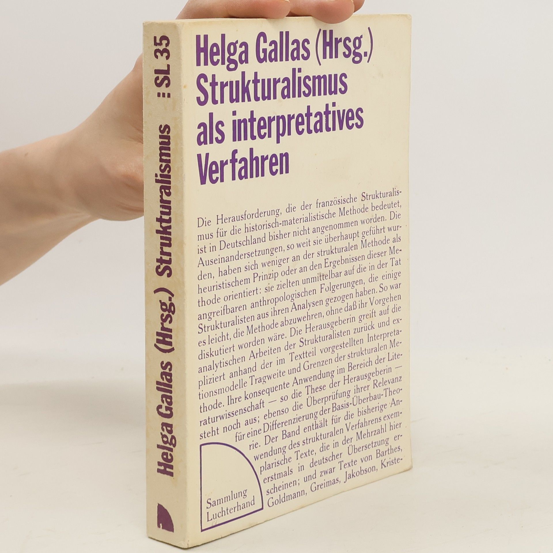 Helga Gallas Strukturalismus als interpretatives Verfahren