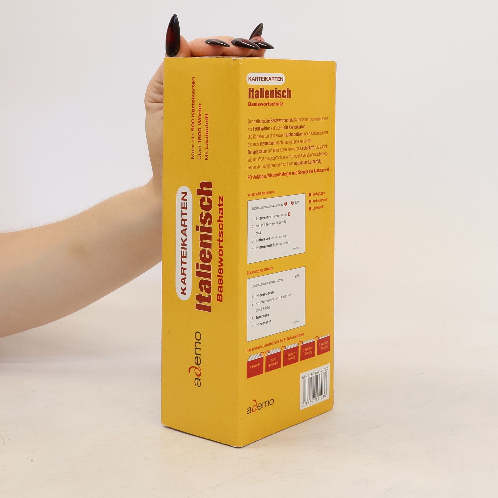 Italienisch-Karteikarten, Basiswortschatz
