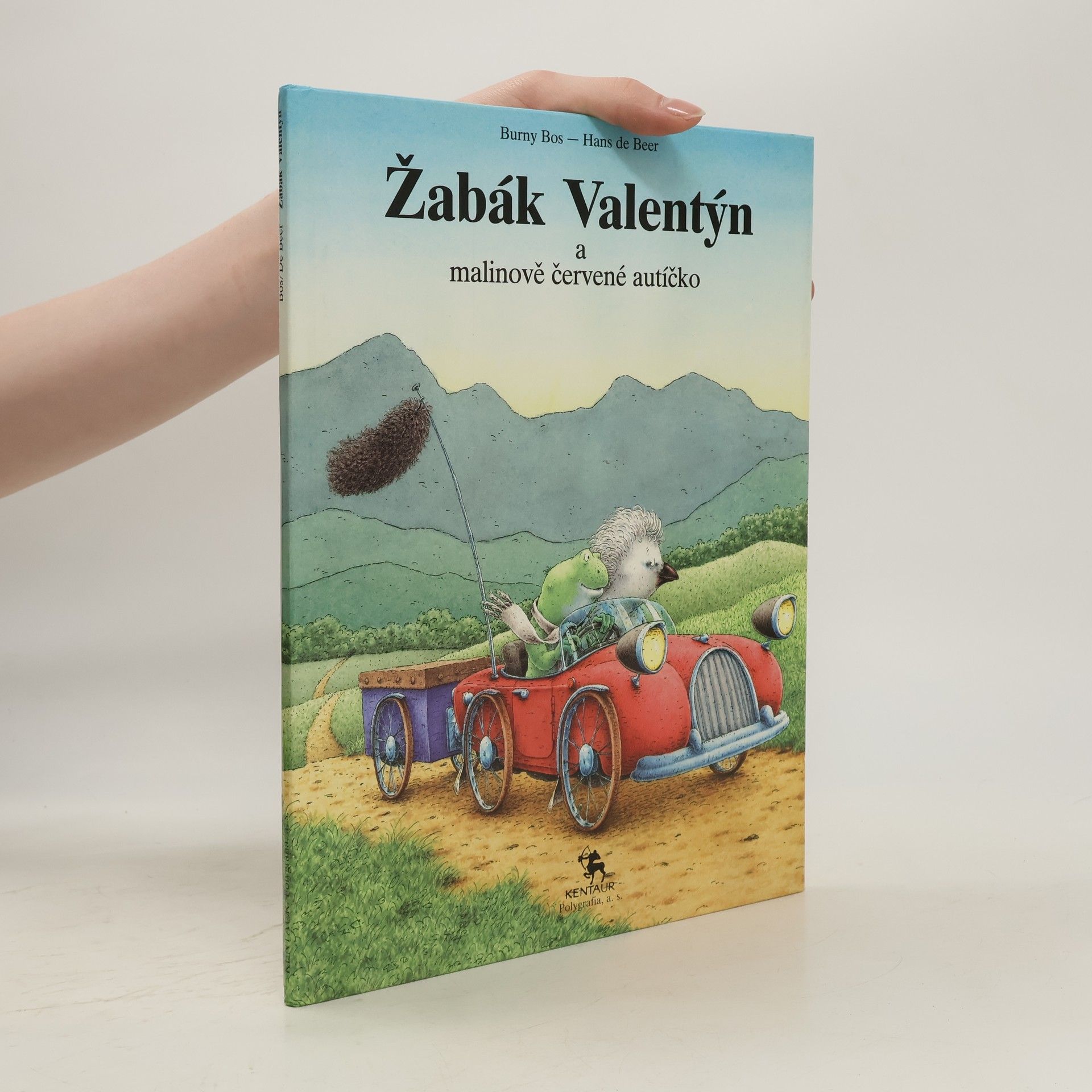Burny Bos Žabák Valentýn a malinově červené autíčko