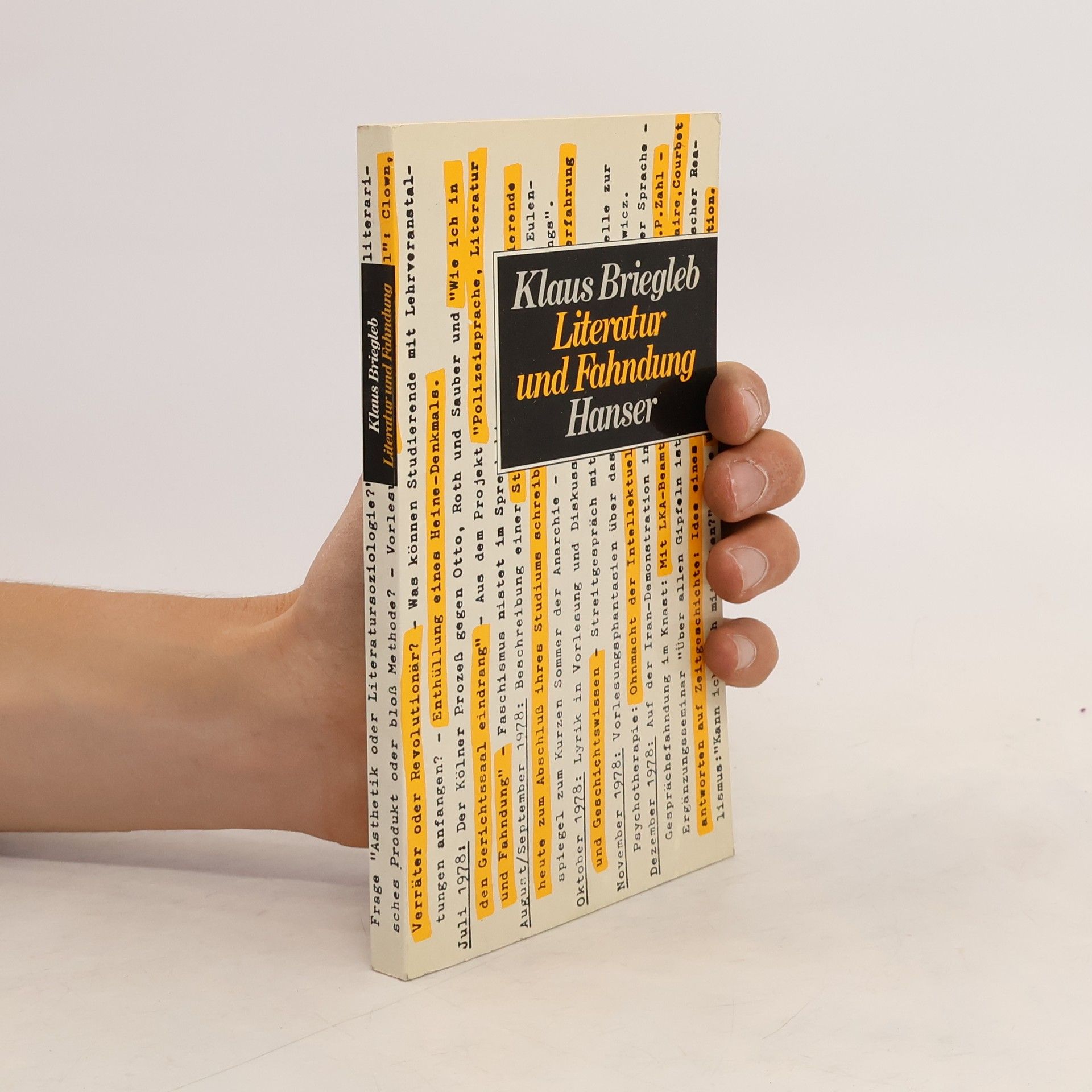 Klaus Briegleb Literatur und Fahndung