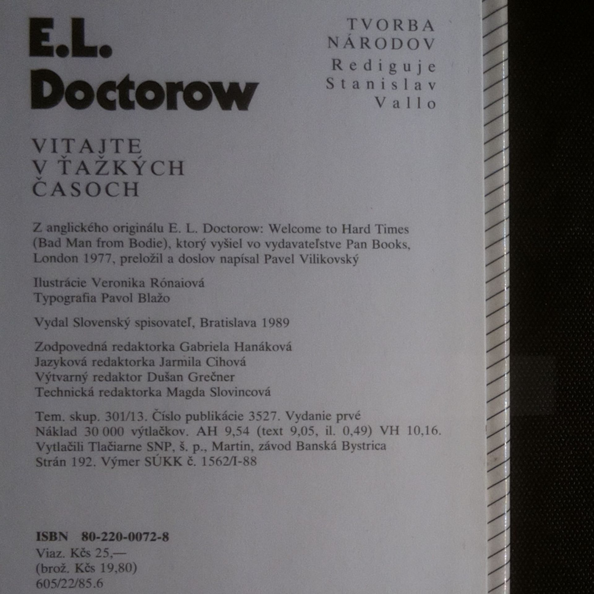 E. L. Doctorow Vitajte v ťažkých časoch
