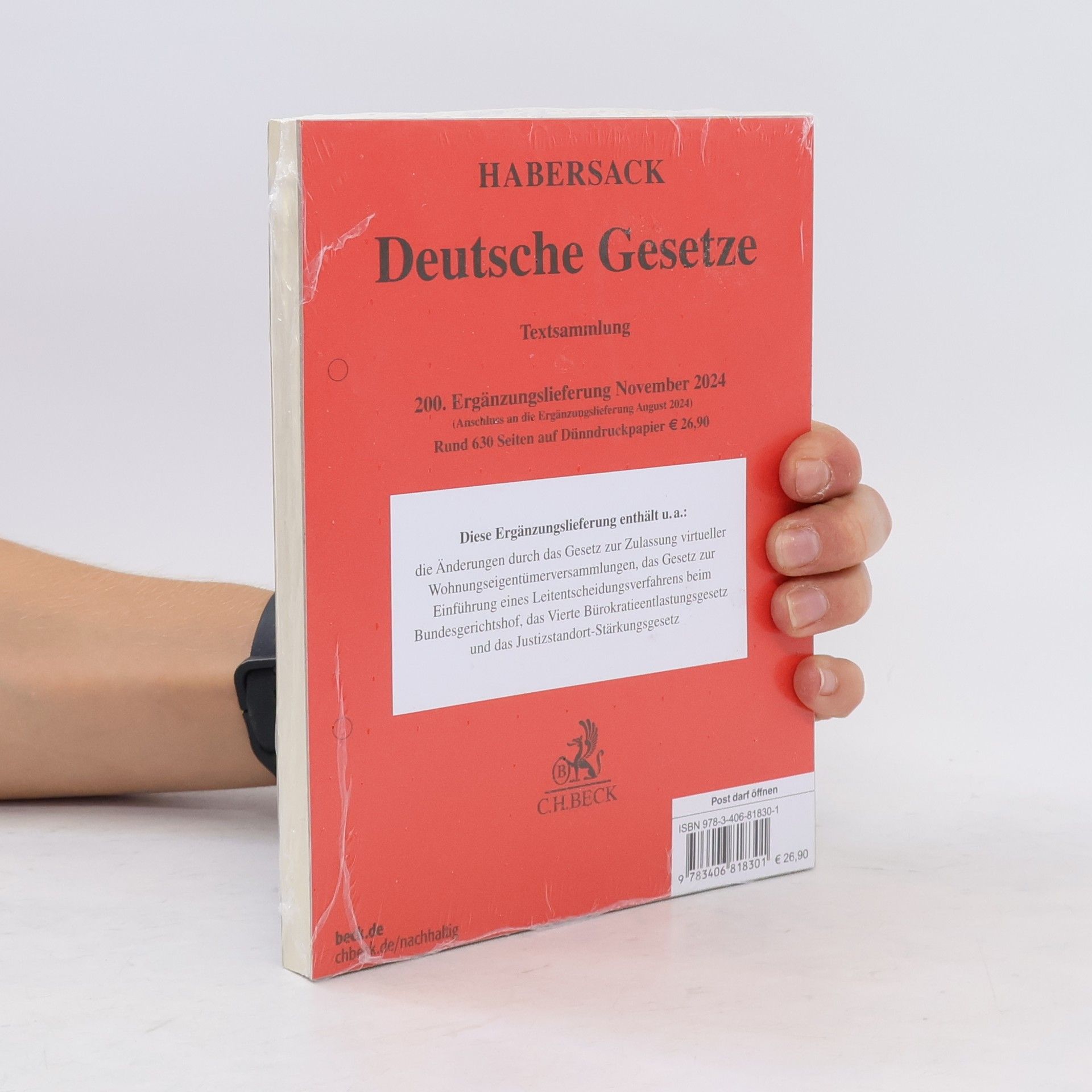 Autorenkollektiv Deutsche Gesetze 200. Ergänzungslieferung November 2024