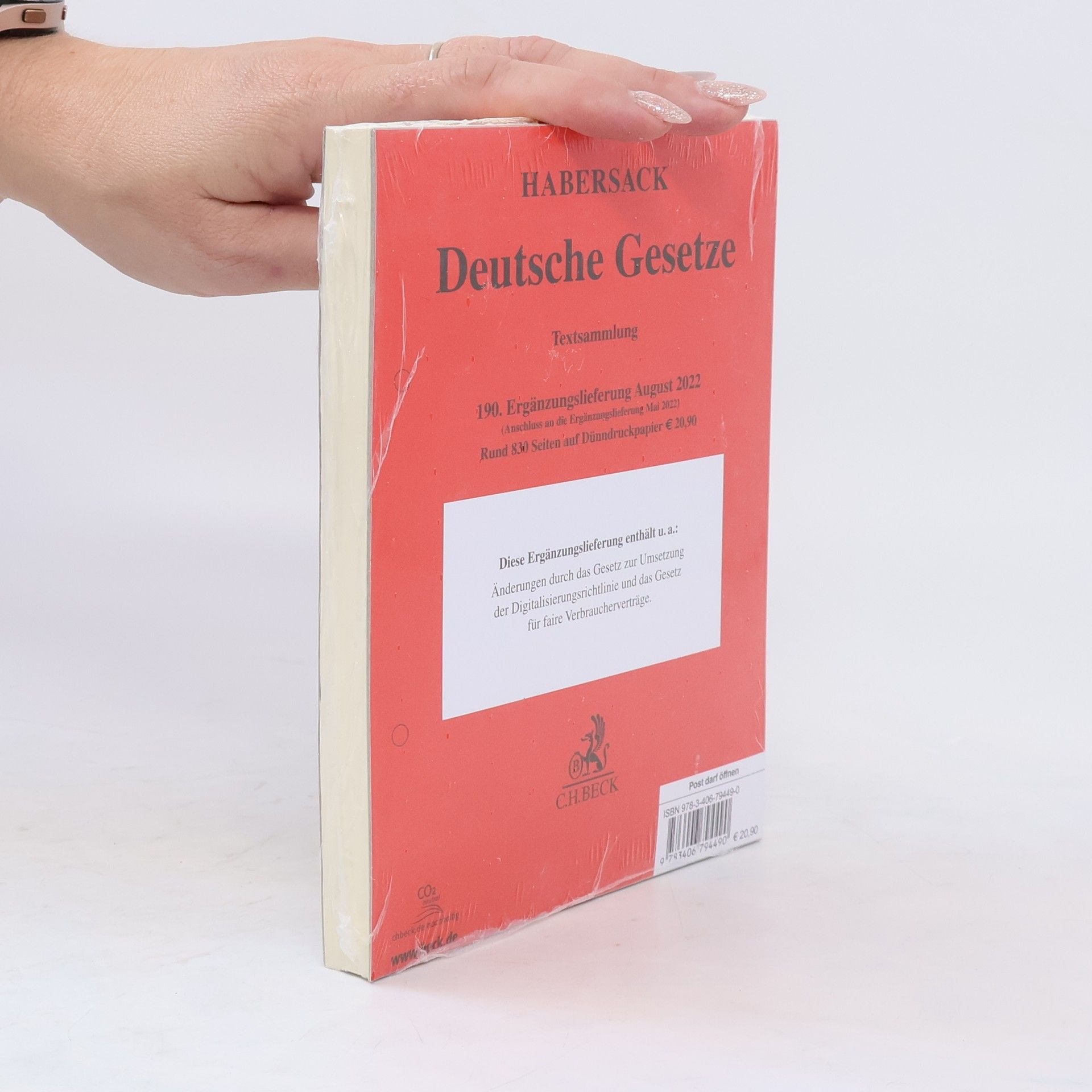 Autorenkollektiv Deutsche Gesetze 190. Ergänzungslieferung