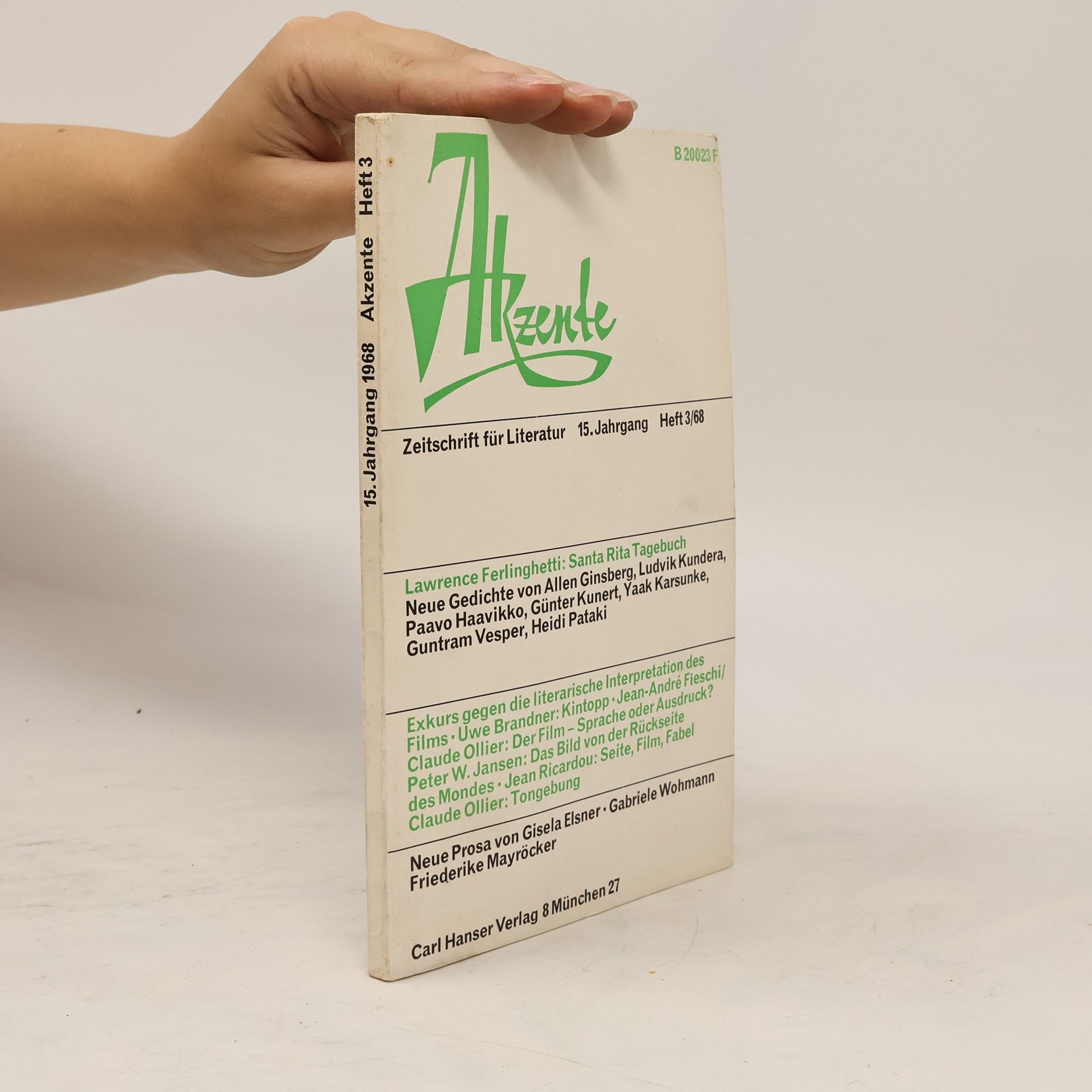 Collectif d'auteurs Akzente: Zeitschrift für Literatur. Heft 3/68