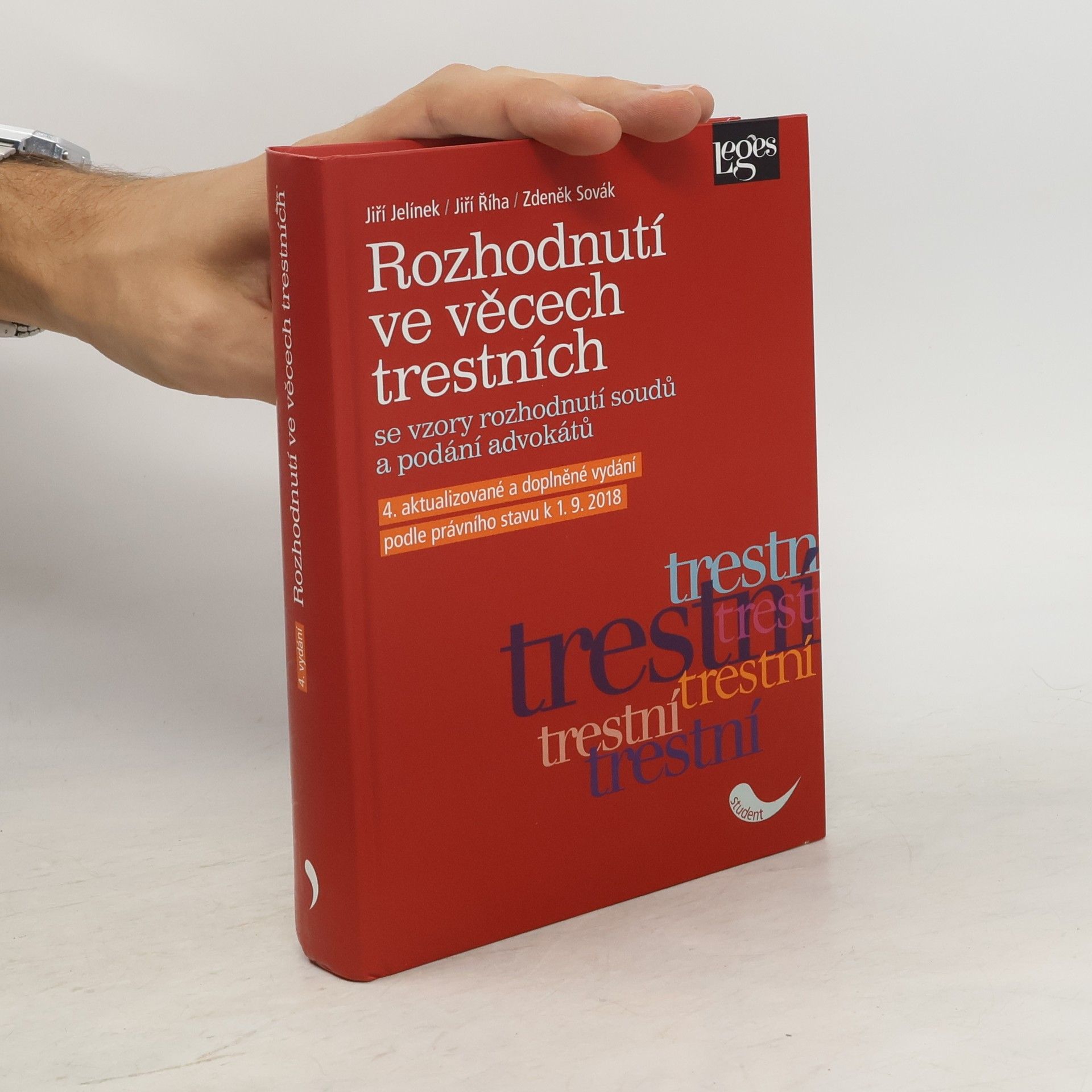 Jiří Jelínek Rozhodnutí ve věcech trestních : se vzory rozhodnutí soudů a podání advokátů