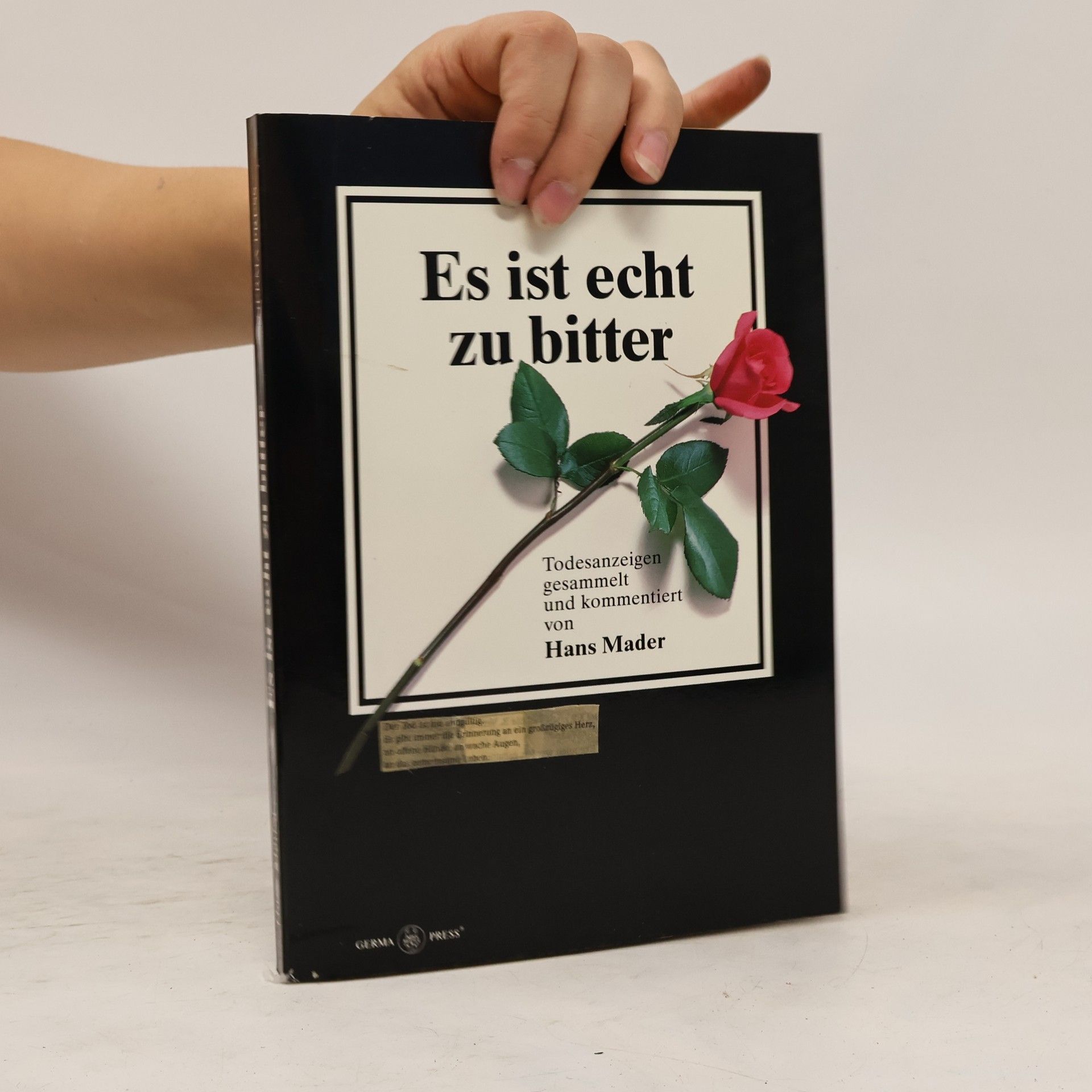 Hans Mader Es ist echt zu bitter