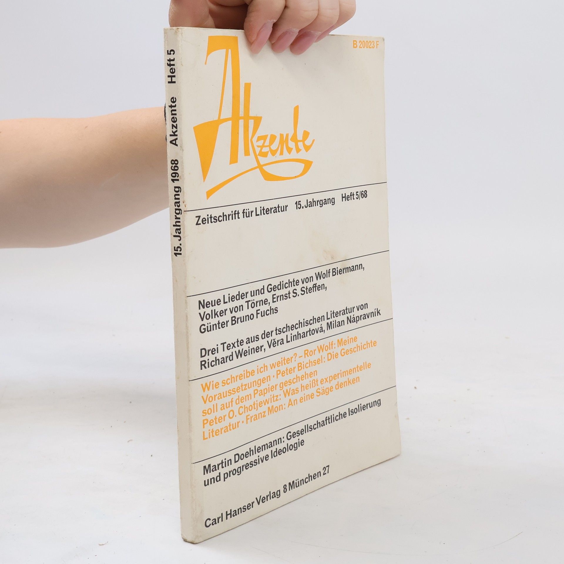 Collectif d'auteurs Akzente: Zeitschrift für Literatur. Heft 5/68