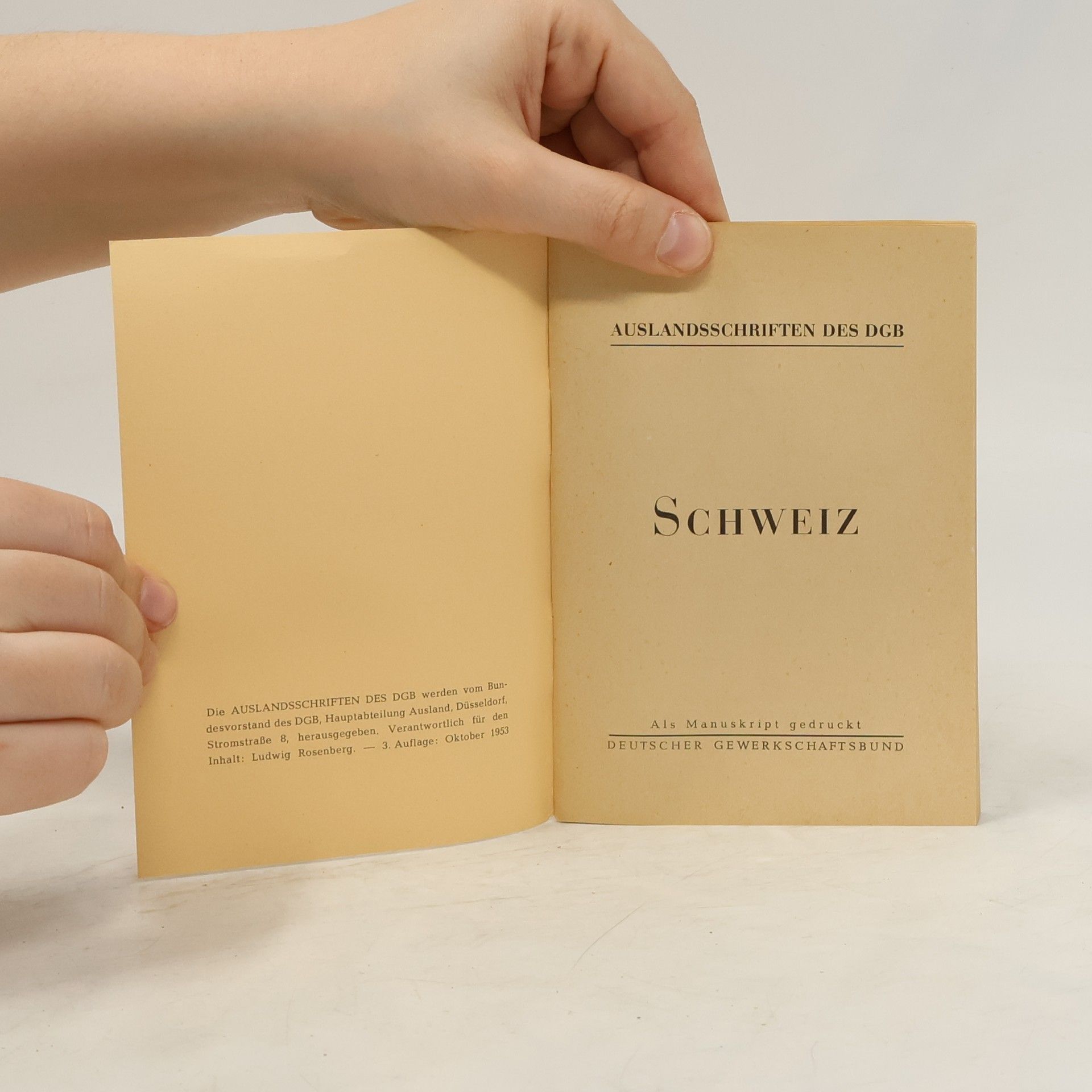 kolektiv Auslandsschriften des DGB. Schweiz