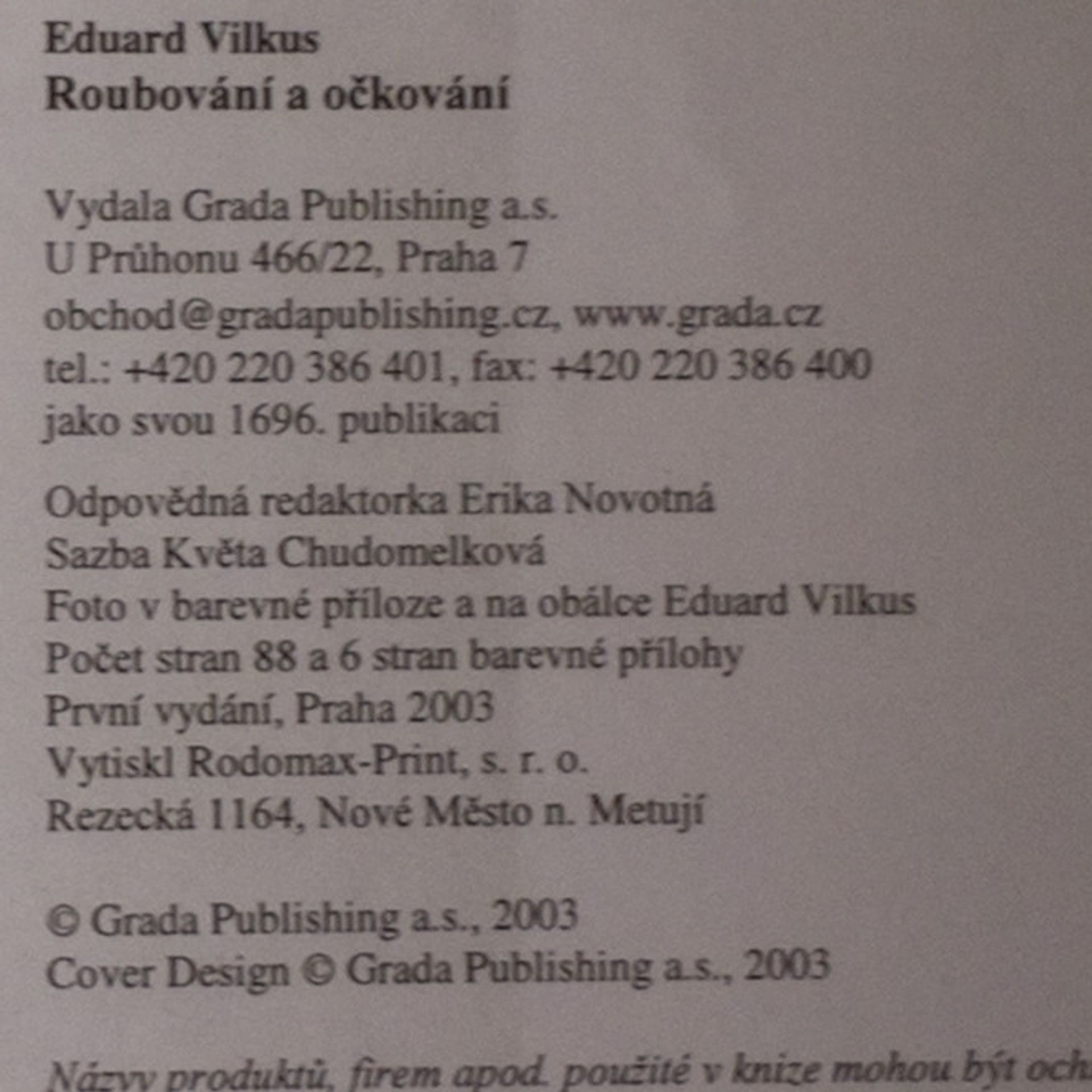 Eduard Vilkus Roubování a očkování