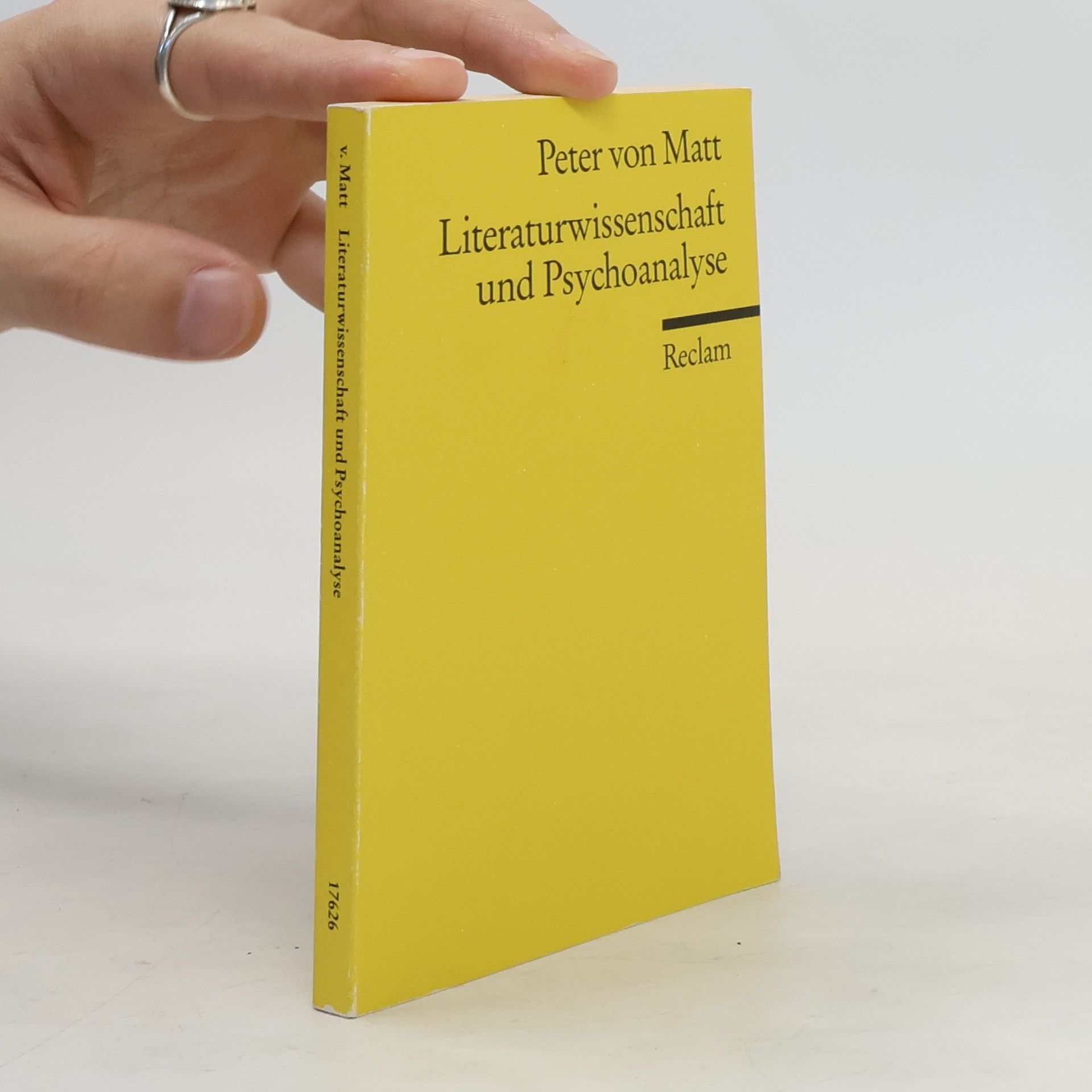 Peter von Matt Literaturwissenschaft und Psychoanalyse