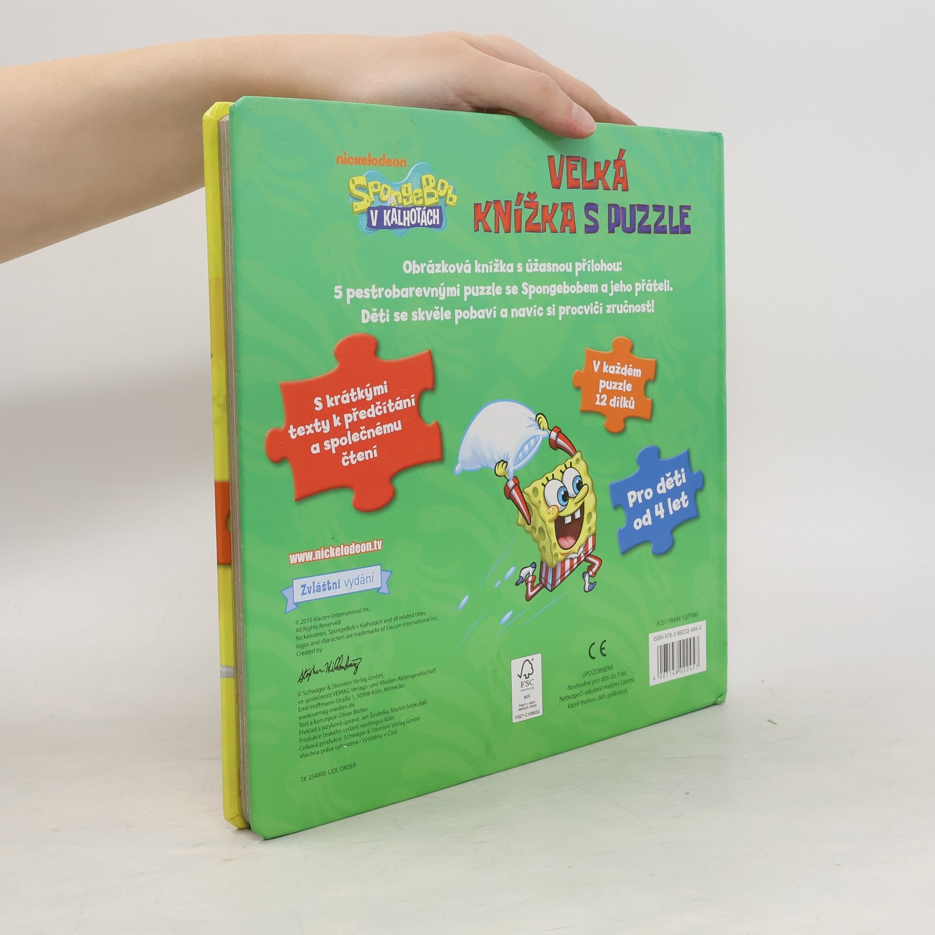 Various authors Velká knížka s puzzle. SpongeBob v kalhotách