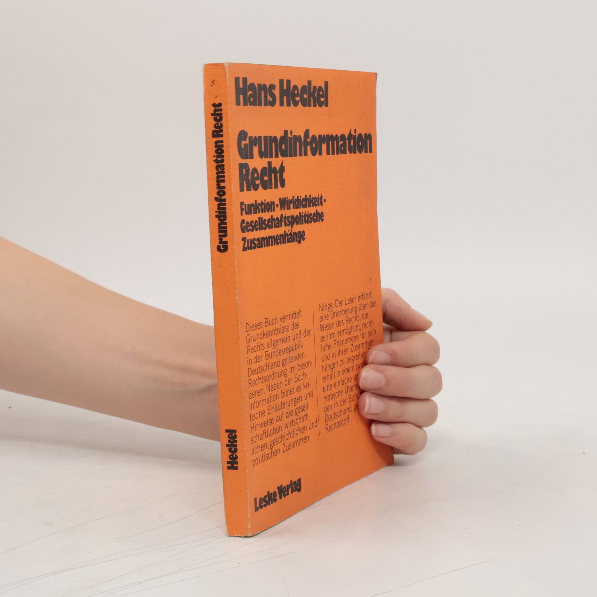 Hans Heckel Grundinformation Recht