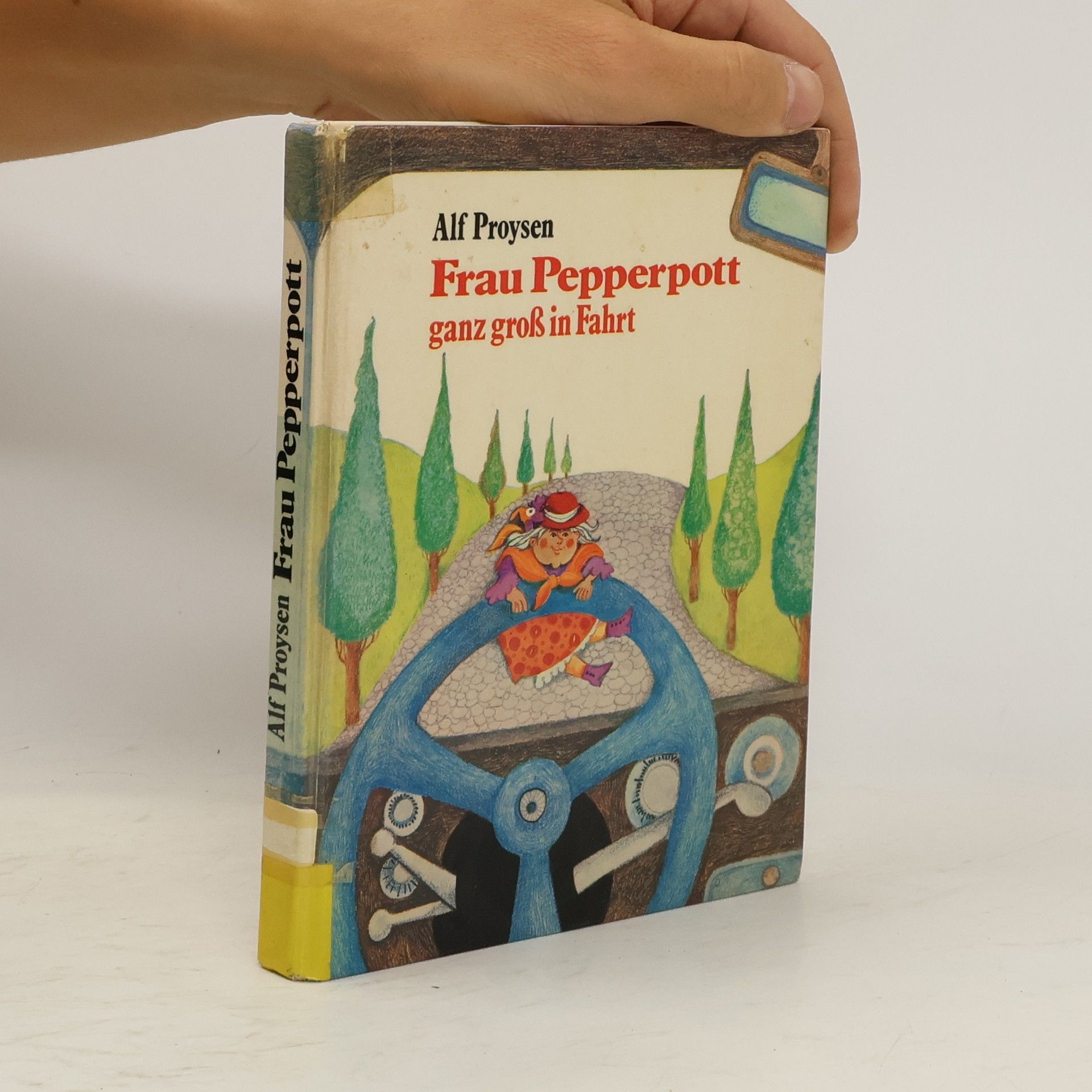 Alf Prøysen Frau Pepperpott ganz gross in Fahrt